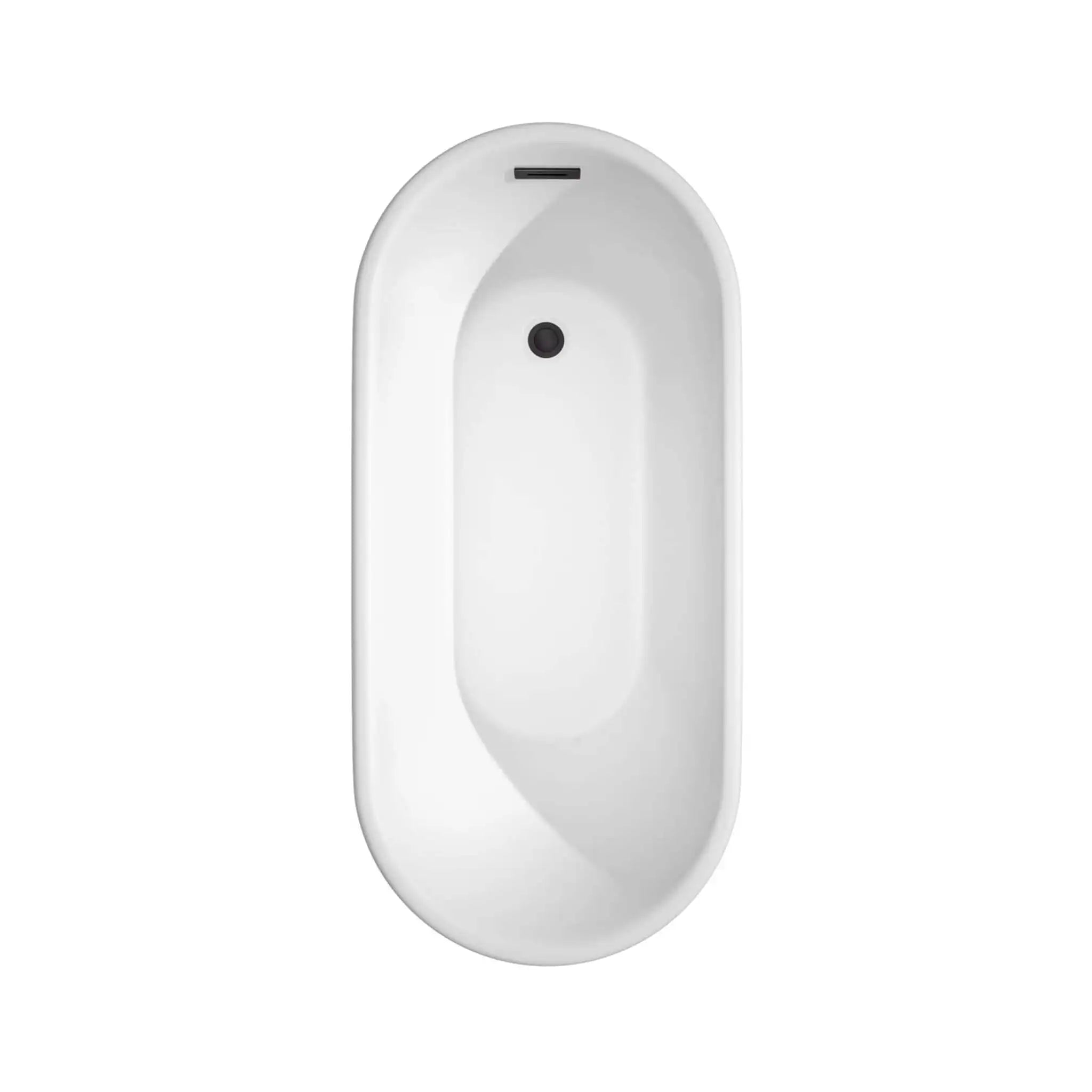 59" White Freestanding Bathtub, Matte Black Trim - Ursula by Wyndham (WCBTK151159MBTRIM) image 3