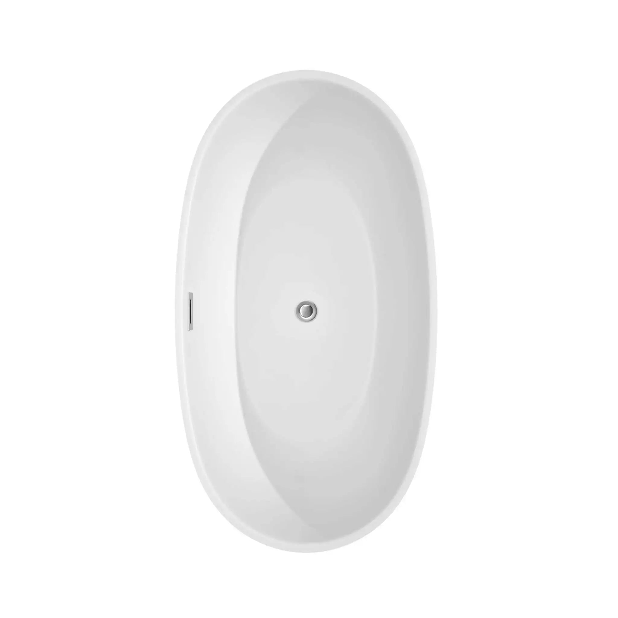 59" White Freestanding Bathtub with Polished Chrome Faucet - Juno by Wyndham (WCBTK156159PCATPBK) image 4