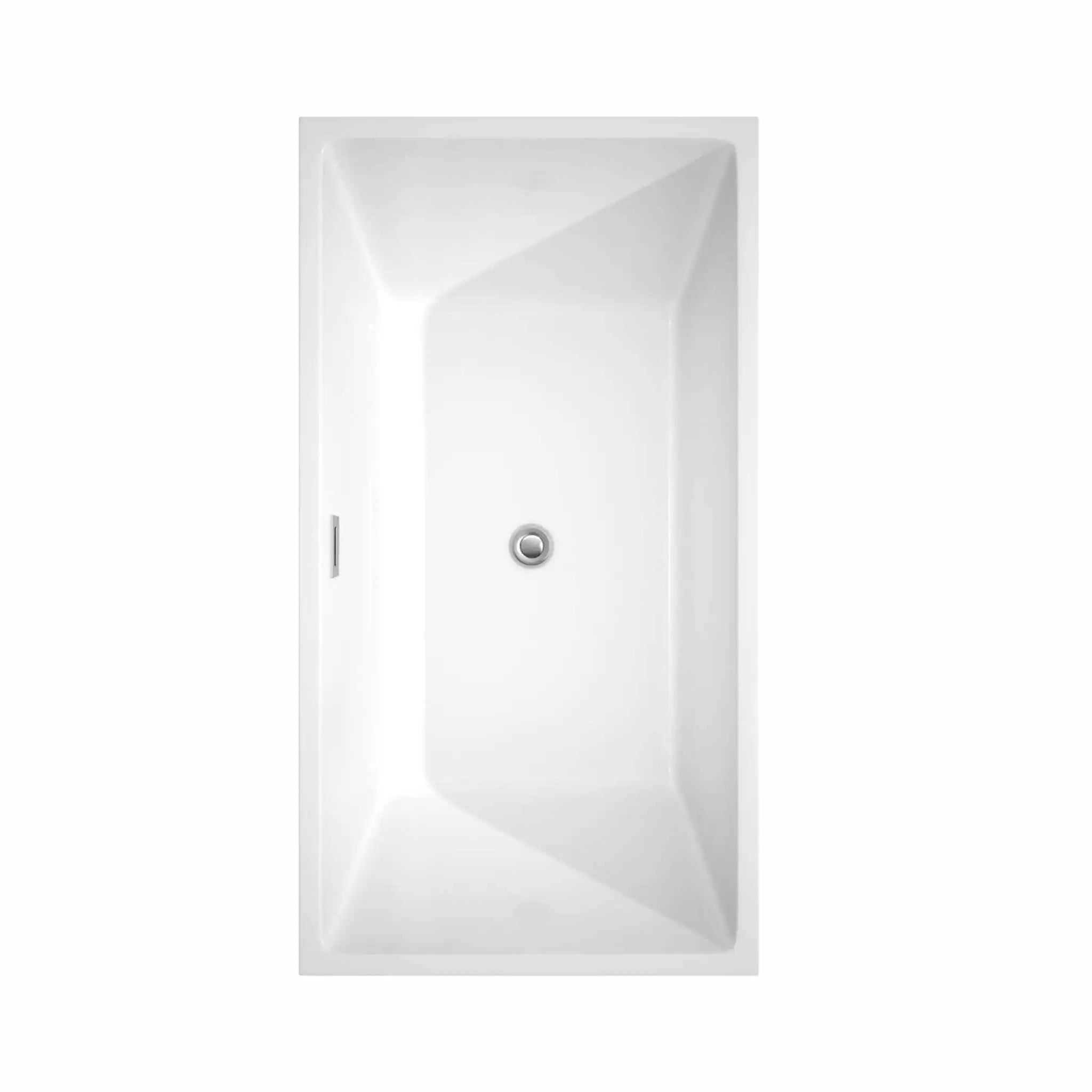 59" White Freestanding Bathtub with Polished Chrome Faucet - Sara by Wyndham (WCBTK151459PCATPBK) image 4
