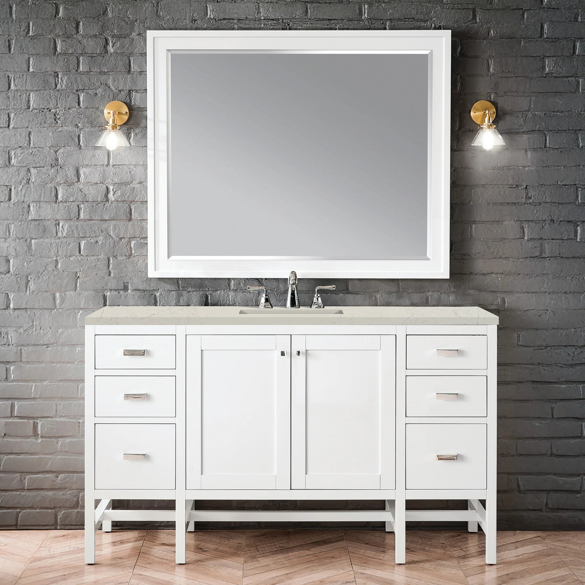 60-addison-single-vanity-cabinet-in-glossy-white-by-james-martin-vanities-e444-v60s-gw-siberian-silestone image 1
