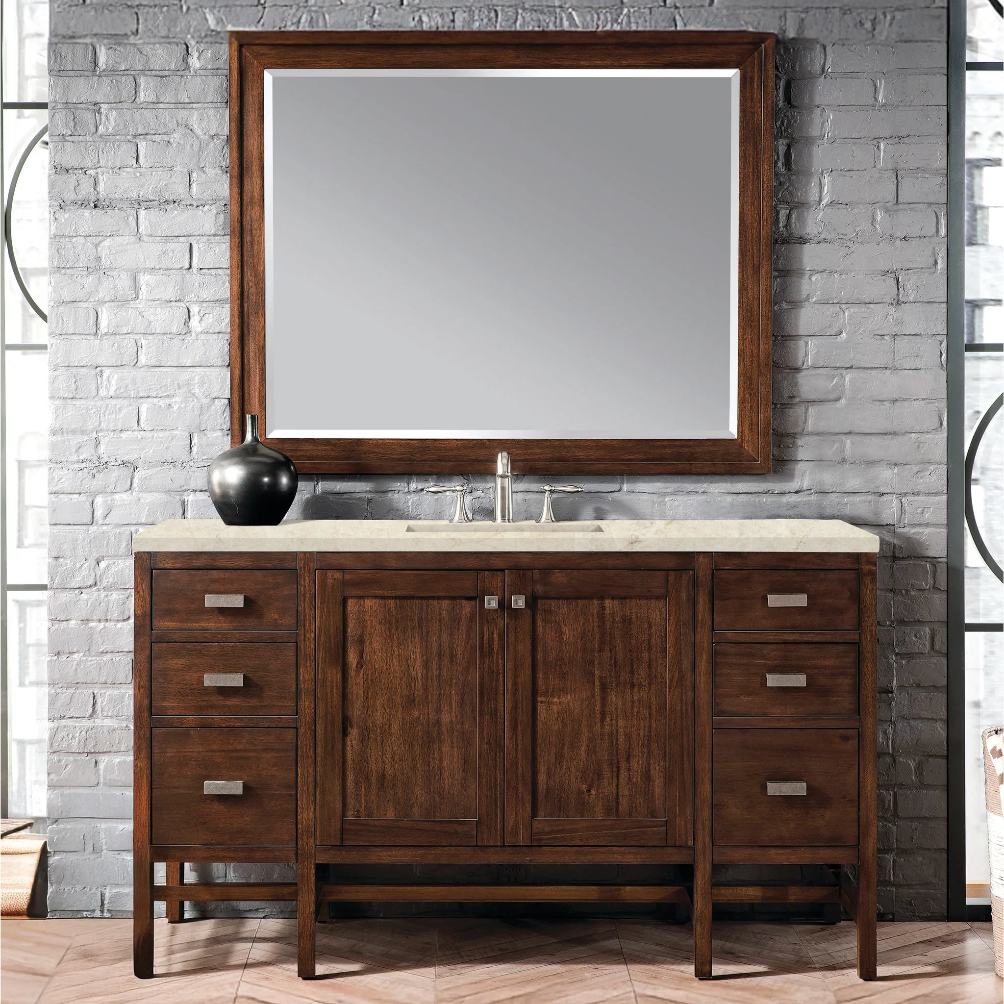 60-addison-single-vanity-cabinet-in-mid-century-acacia-by-james-martin-vanities-e444-v60s-mca-tajnar-eclos-zero-silica image 1
