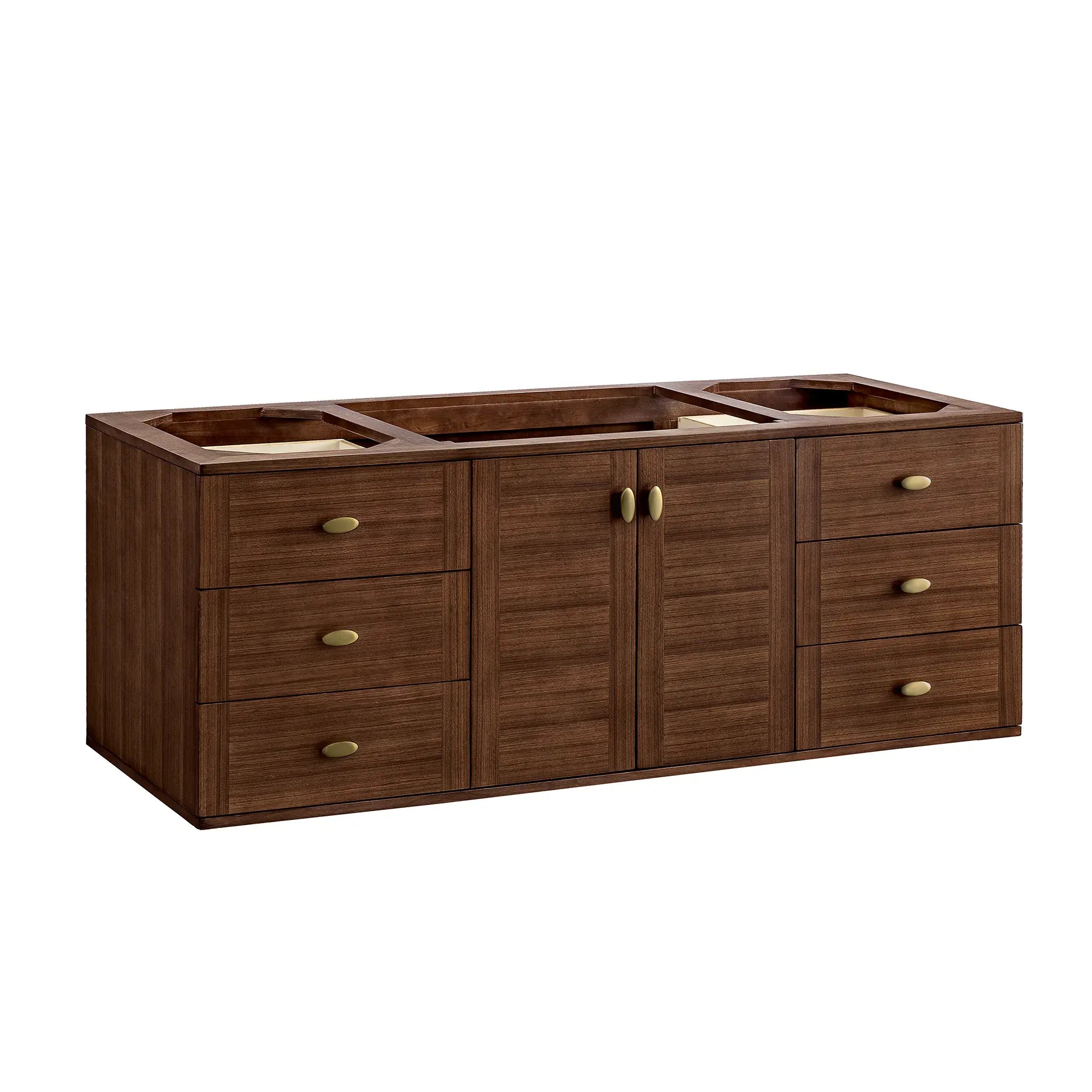 60" Amberly Single Vanity in Mid-Century Walnut w/FreePower Wireless Charger-Cabinet Only-Not Available image 1