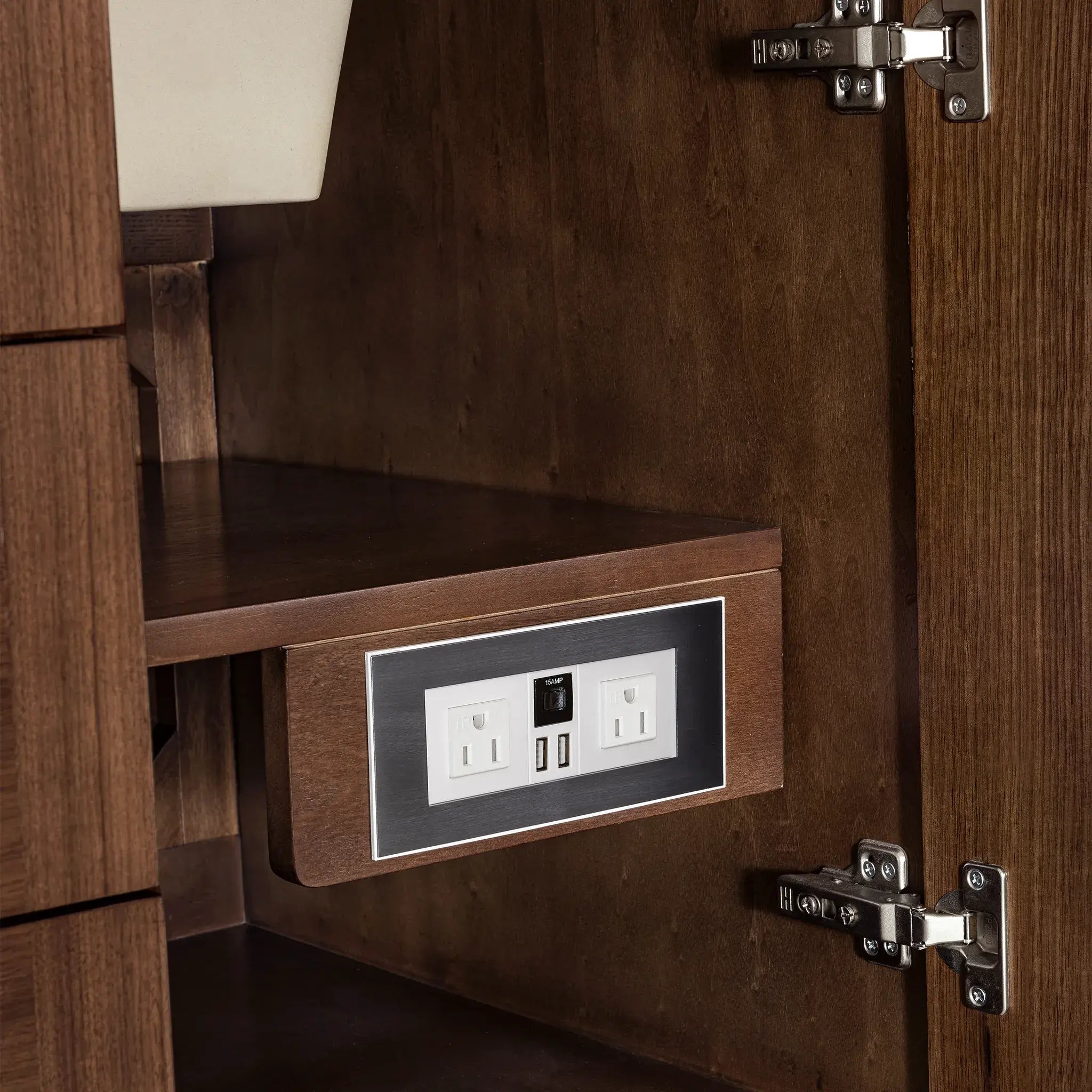 60" Amberly Single Vanity in Mid-Century Walnut w/FreePower Wireless Charger-Cabinet Only-Not Available image 8