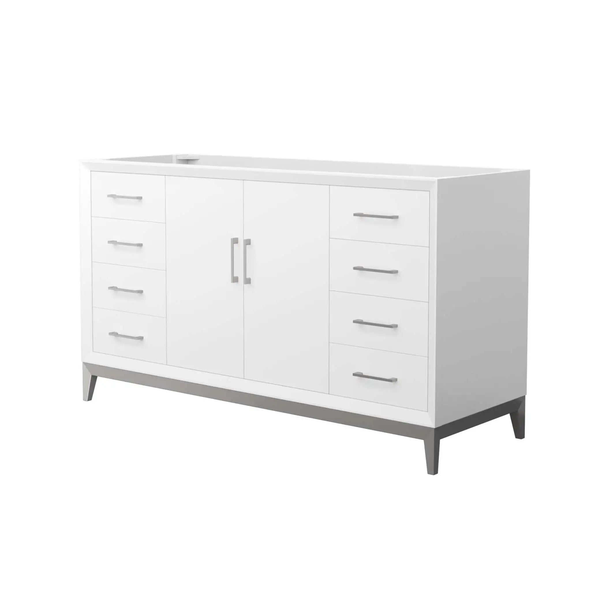 60" Amici Single Bathroom Vanity in White with Brushed Nickel Trim by Wyndham
