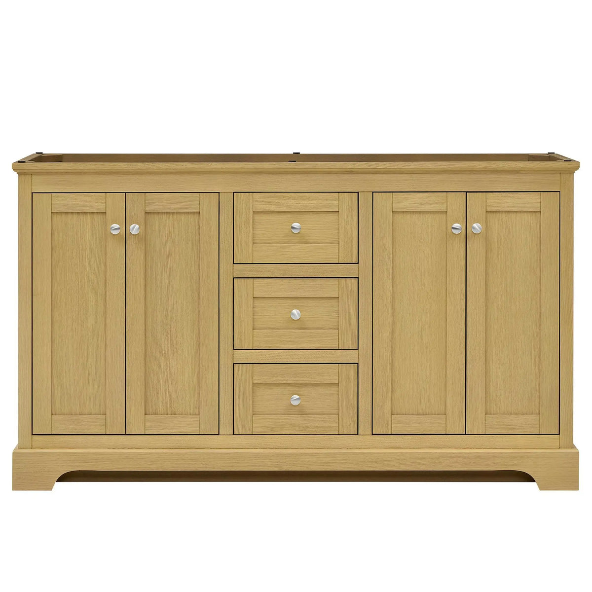 60" Avery Double Bathroom Vanity Honey Oak Polished Chrome Trim by wyndham View 41