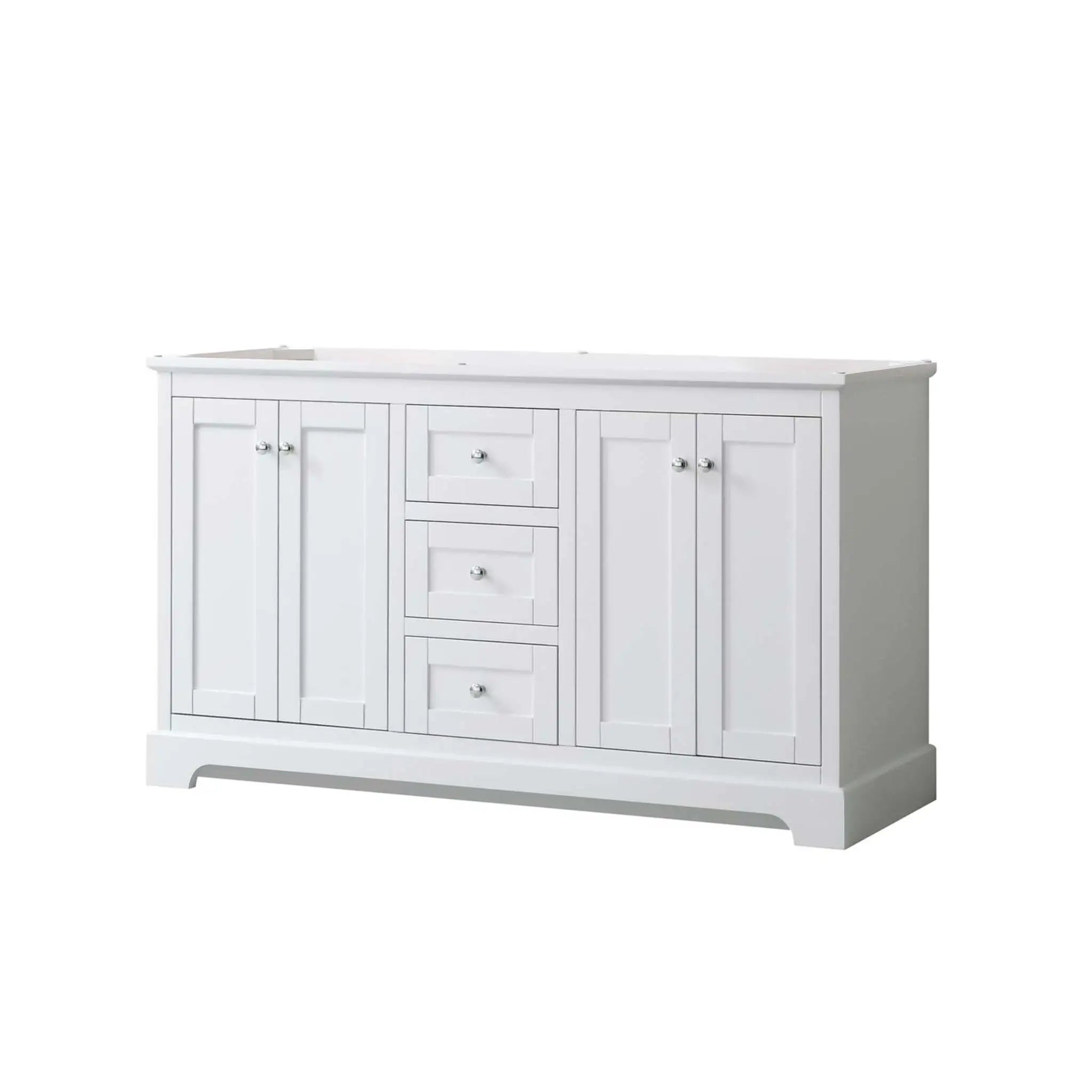 60" Avery Double Bathroom Vanity in White with Polished Chrome Trim by Wyndham