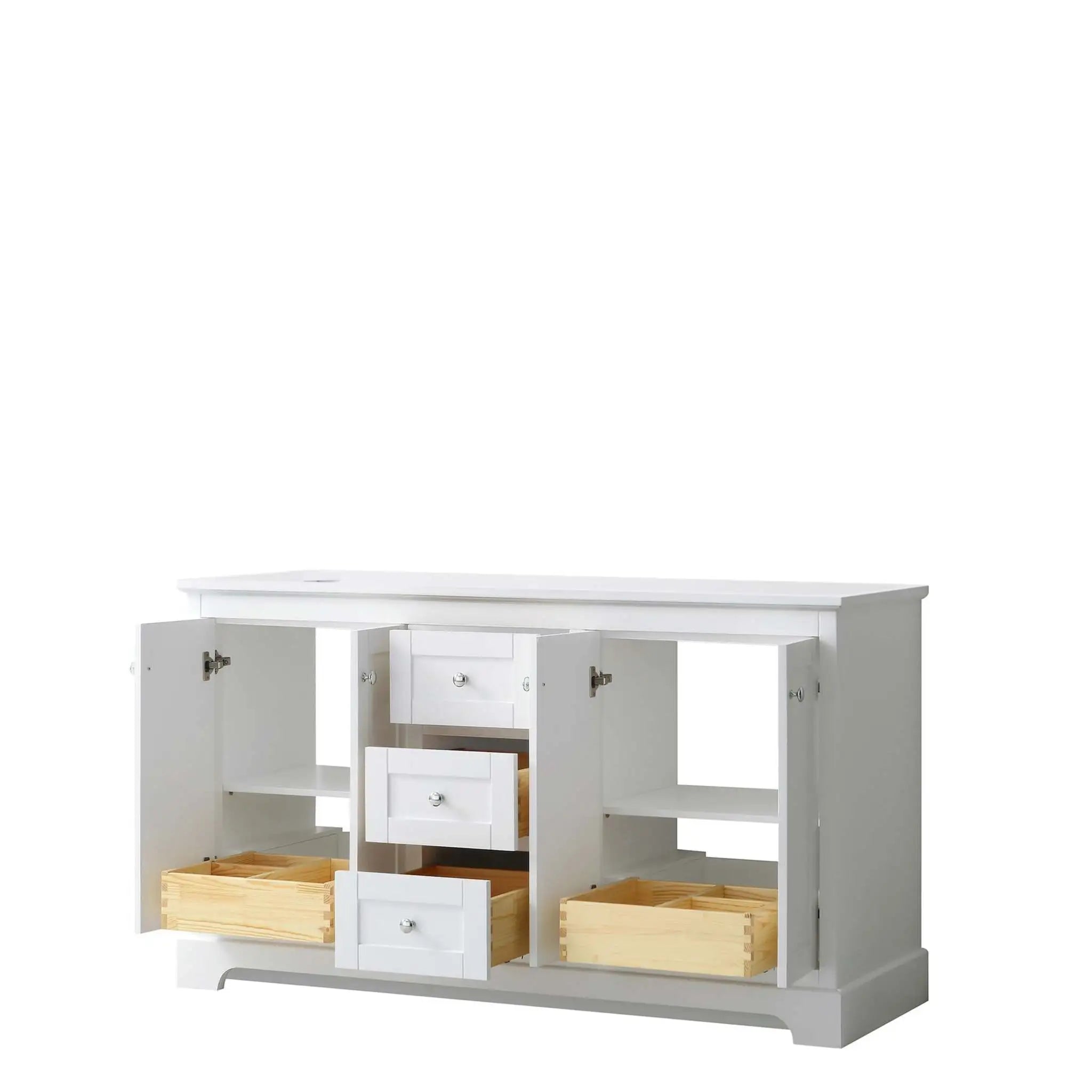 60" Avery Double Bathroom Vanity in White with Polished Chrome Trim by Wyndham