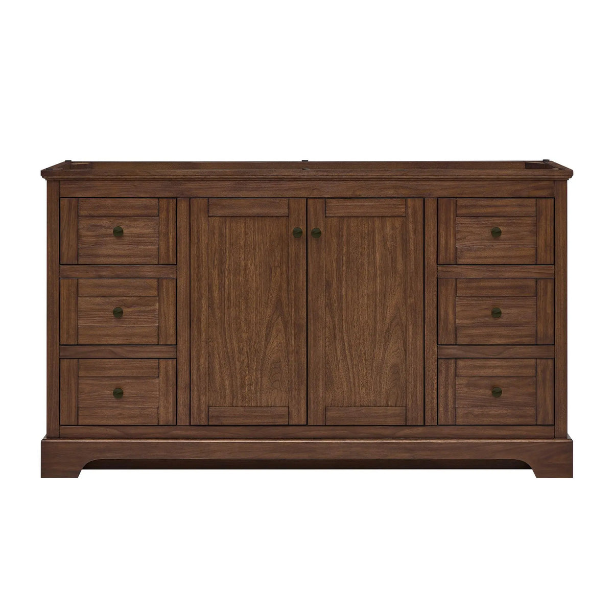 60" Avery Single Bathroom Vanity Dark Walnut Matte Black Trim by wyndham View 41