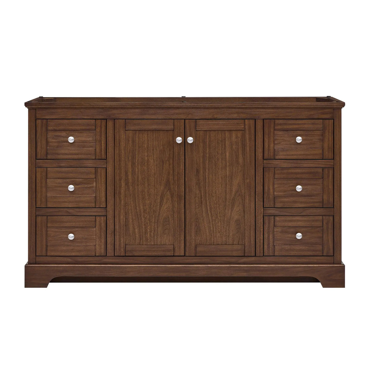 60" Avery Single Bathroom Vanity Dark Walnut Polished Chrome Trim by wyndham View 41
