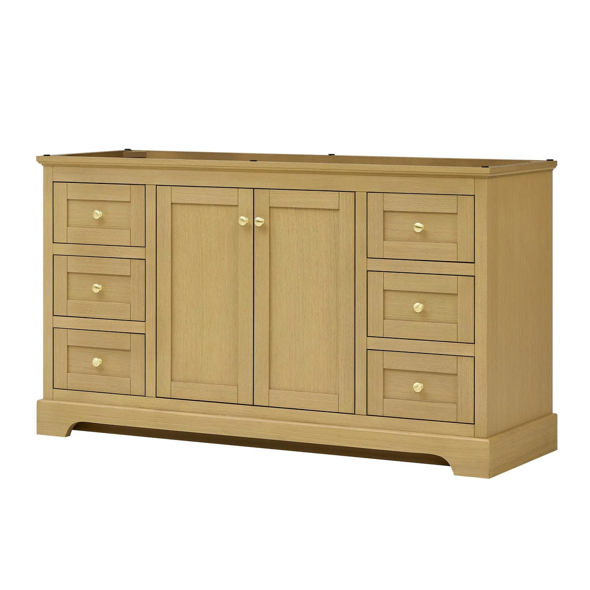 60" Avery Single Bathroom Vanity Honey Oak Brushed Gold Trim by wyndham View 44