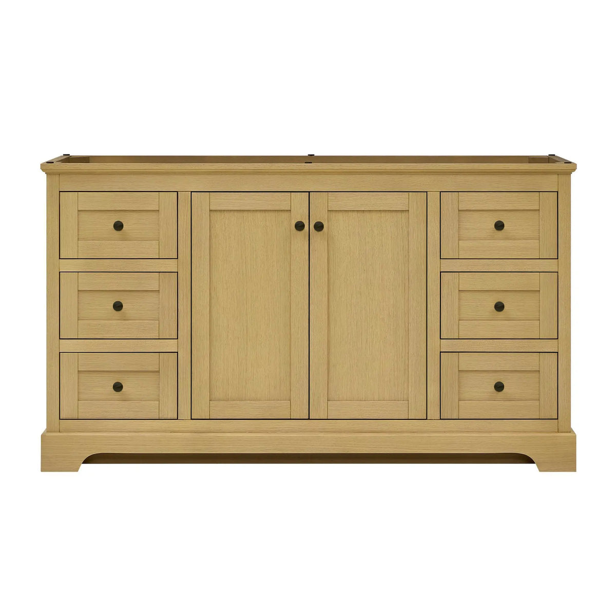 60" Avery Single Bathroom Vanity Honey Oak Matte Black Trim by wyndham View 41