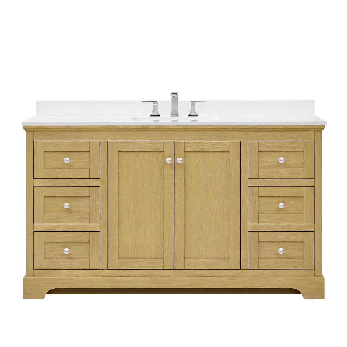 60" Avery Single Bathroom Vanity Honey Oak Polished Chrome Trim by wyndham View 26