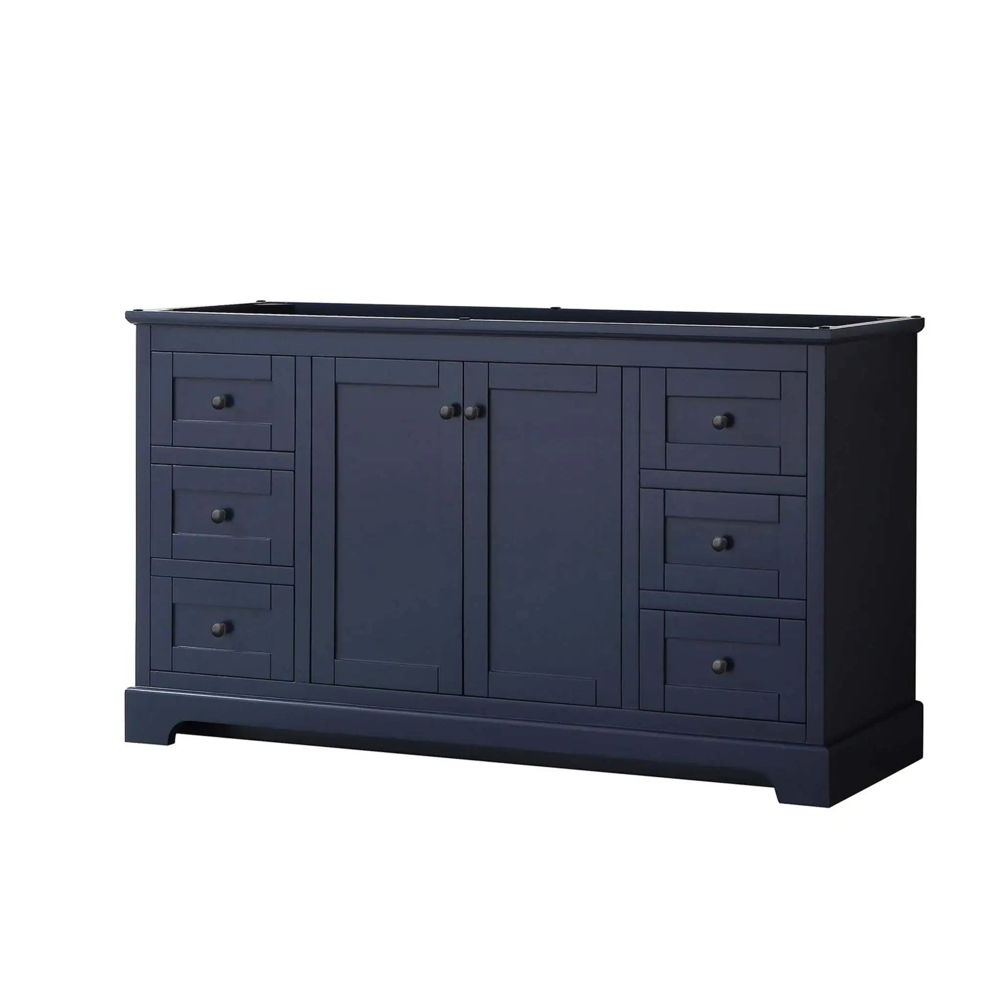 60" Avery Single Bathroom Vanity in Dark Blue with Matte Black Trim by Wyndham