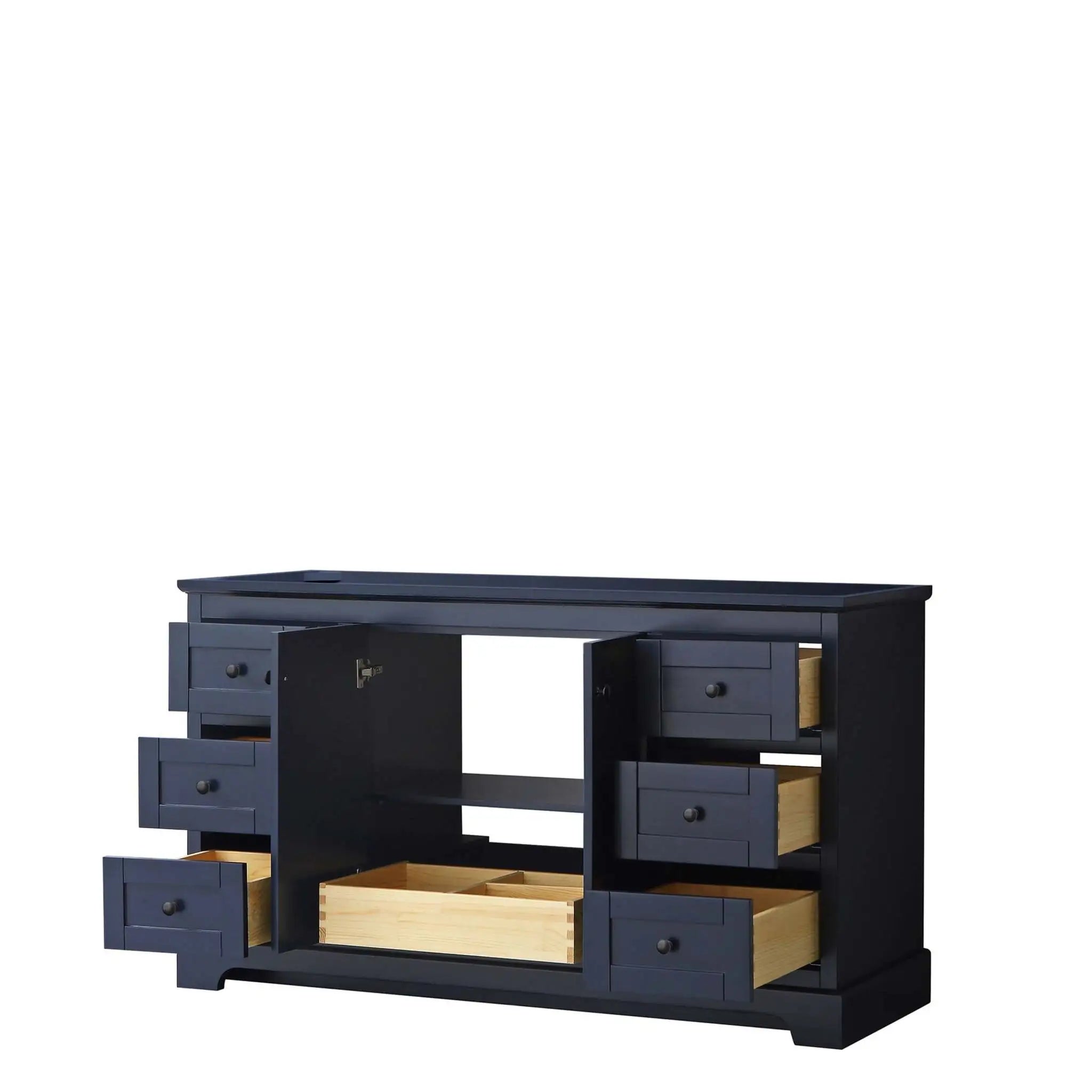 60" Avery Single Bathroom Vanity in Dark Blue with Matte Black Trim by Wyndham