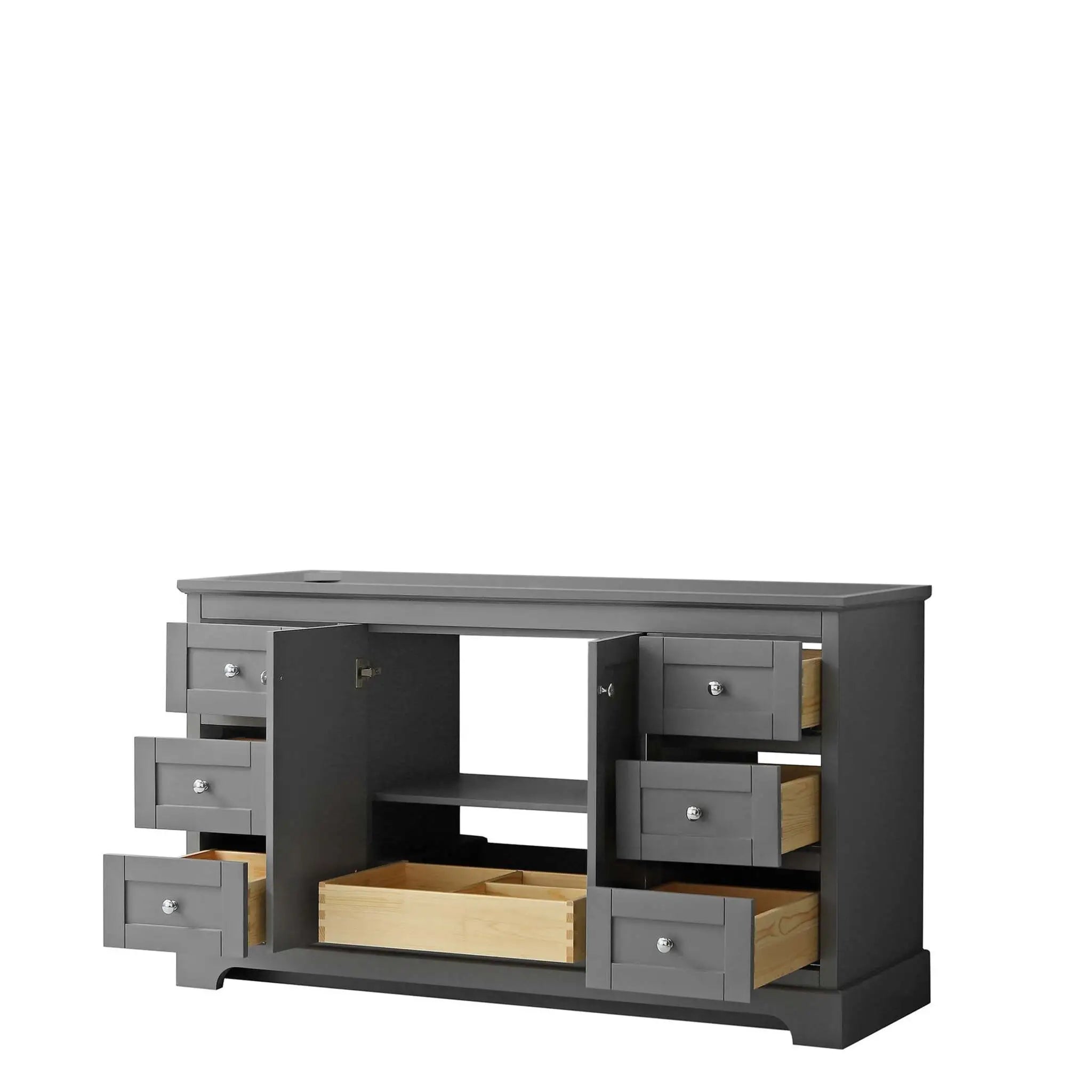 60" Avery Single Bathroom Vanity in Dark Gray with Polished Chrome Trim by Wyndham