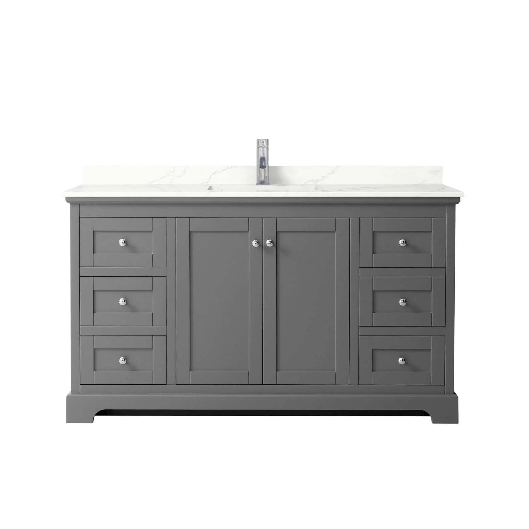 60" Avery Single Bathroom Vanity in Dark Gray with Polished Chrome Trim by Wyndham