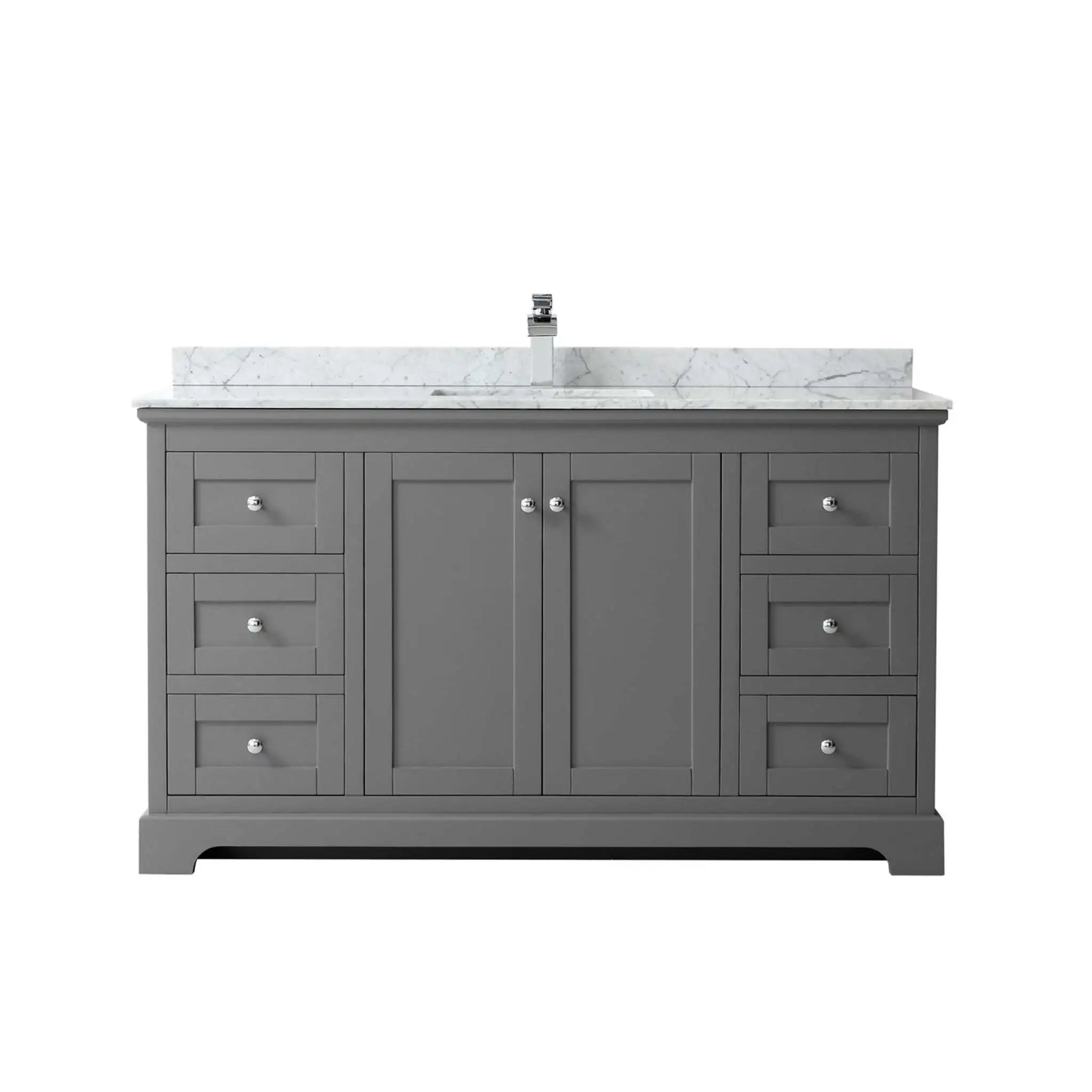 60" Avery Single Bathroom Vanity in Dark Gray with Polished Chrome Trim by Wyndham