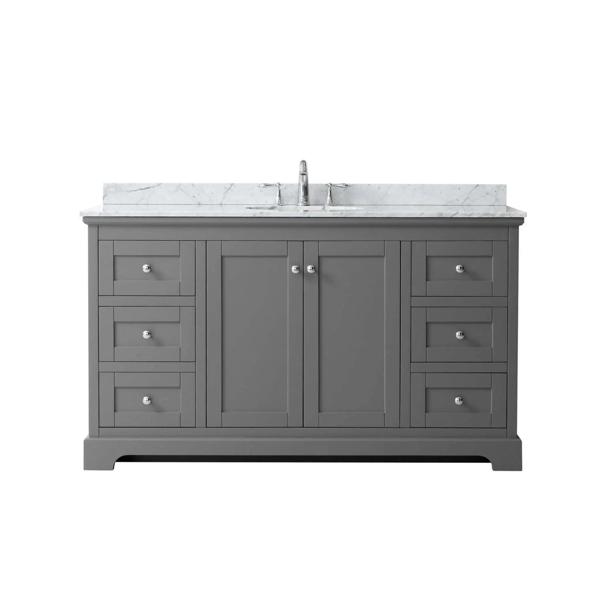 60" Avery Single Bathroom Vanity in Dark Gray with Polished Chrome Trim by Wyndham