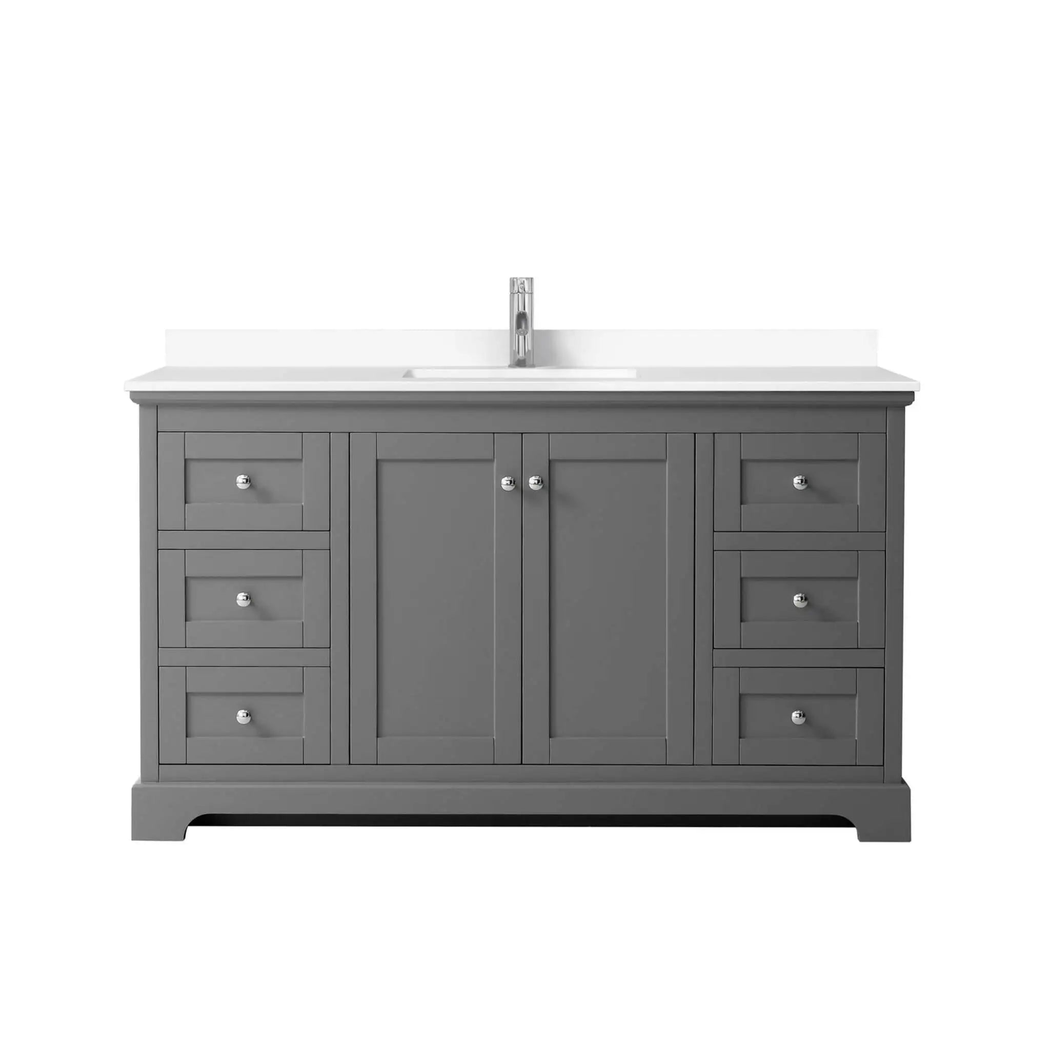 60" Avery Single Bathroom Vanity in Dark Gray with Polished Chrome Trim by Wyndham