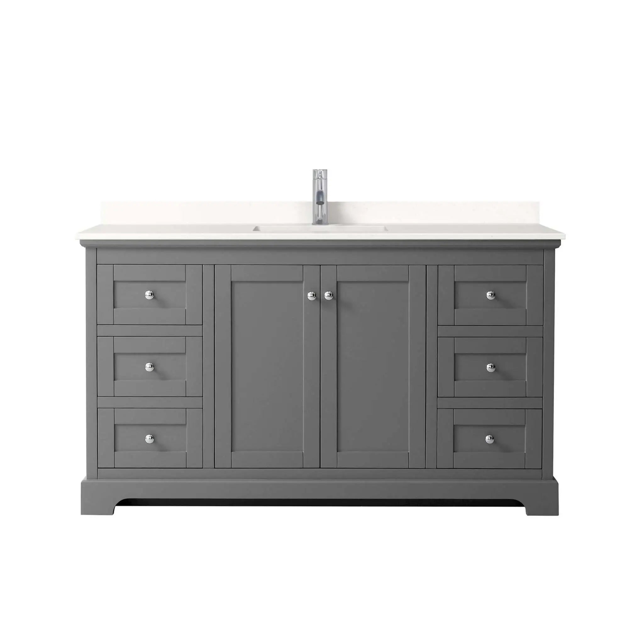 60" Avery Single Bathroom Vanity in Dark Gray with Polished Chrome Trim by Wyndham
