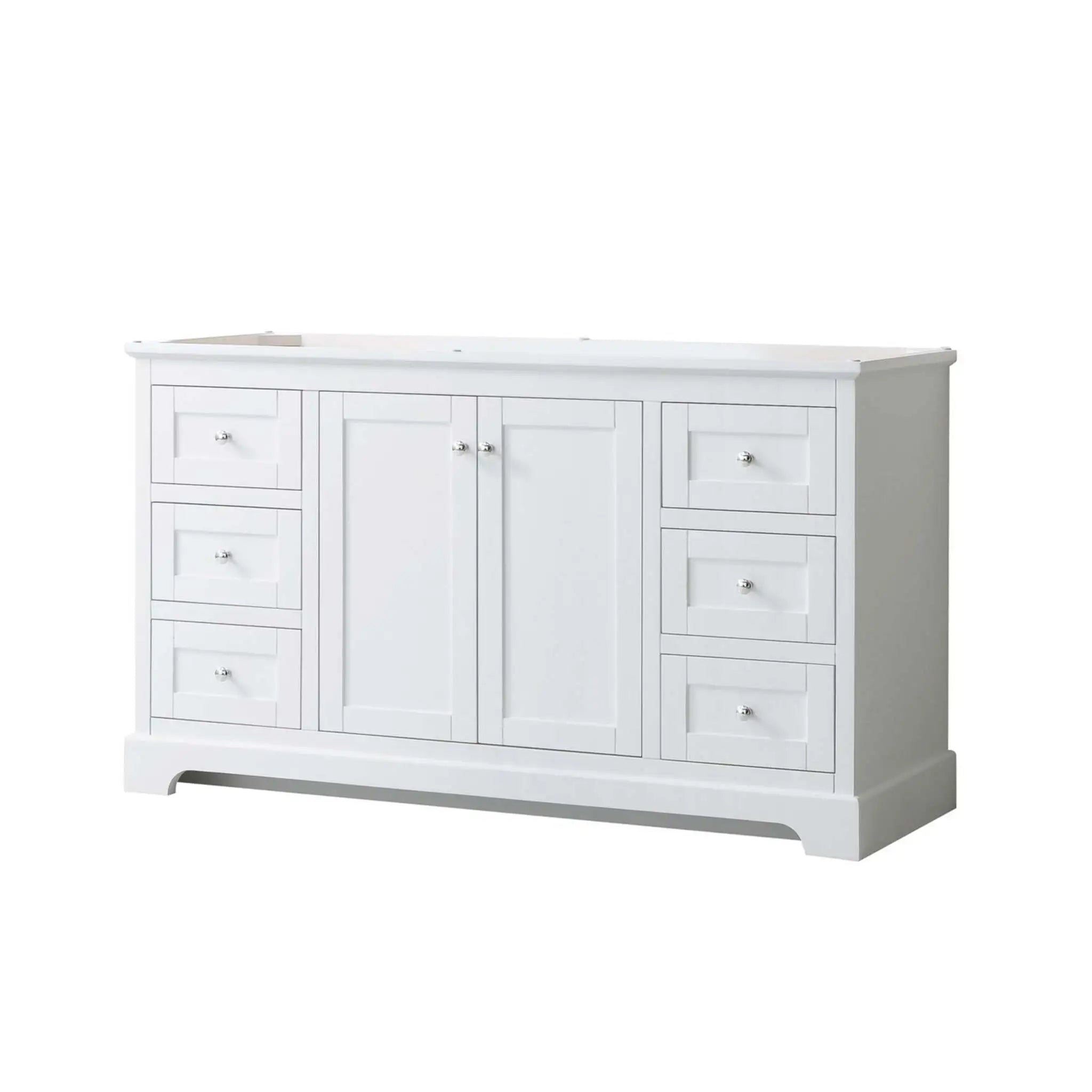 60" Avery Single Bathroom Vanity in White with Polished Chrome Trim by Wyndham