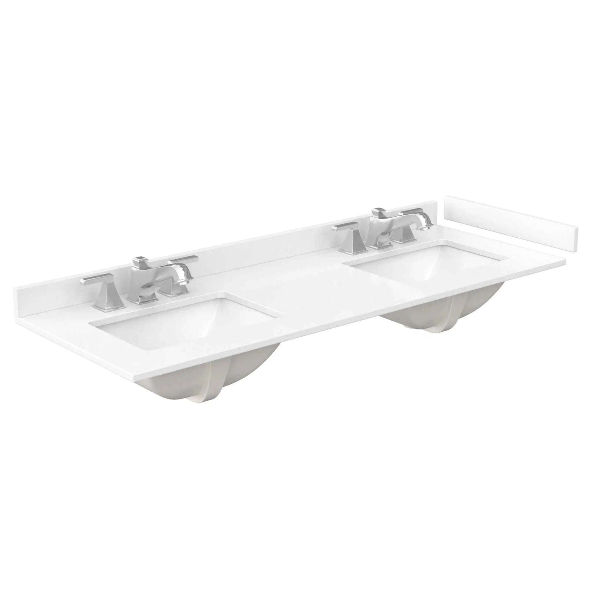 60" Beckett Double Bathroom Vanity in Whitewashed Oak with Brushed Gold Trim by Wyndham