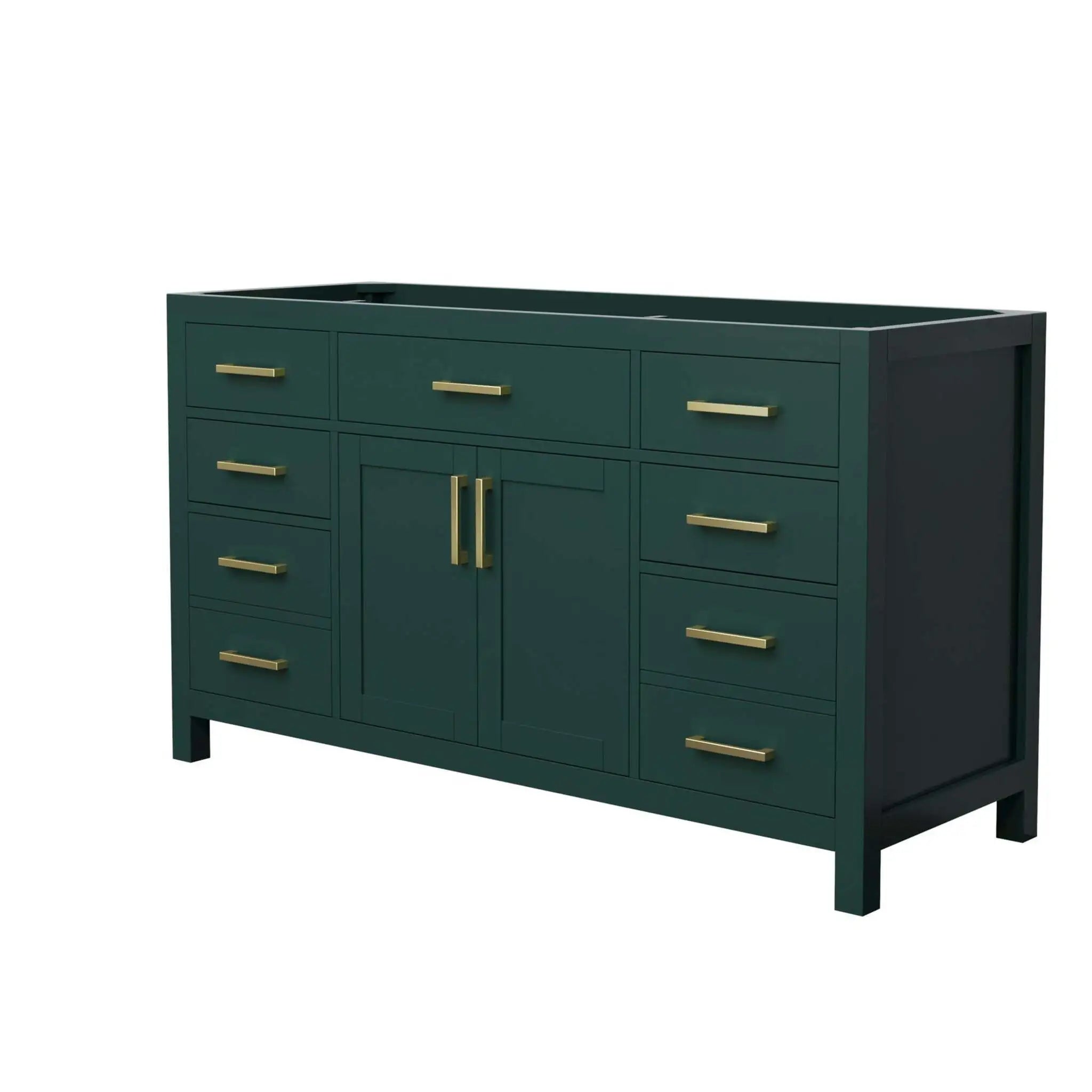 60" Beckett Single Bathroom Vanity in Green with Brushed Gold Trim by Wyndham