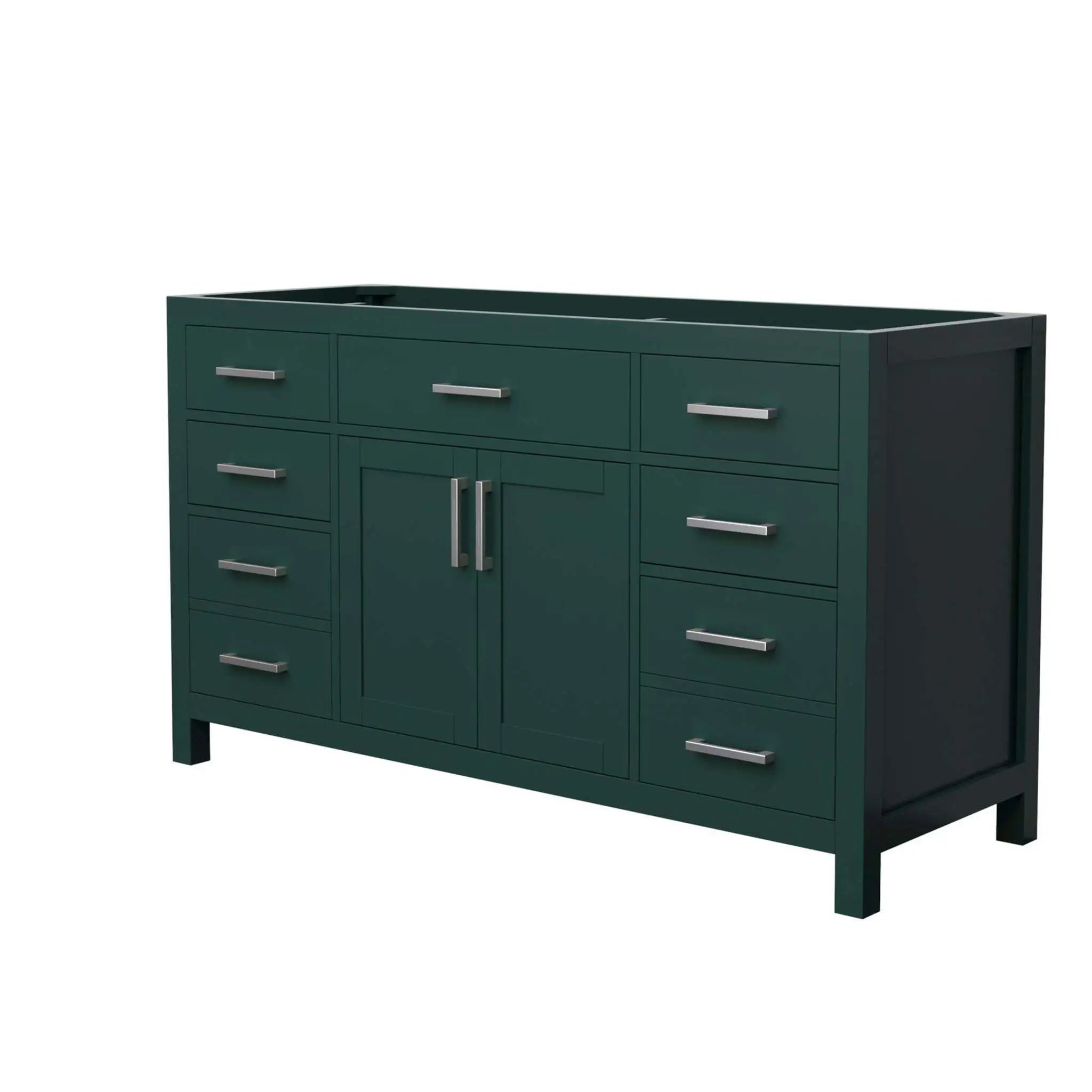 60" Beckett Single Bathroom Vanity in Green with Brushed Nickel Trim by Wyndham