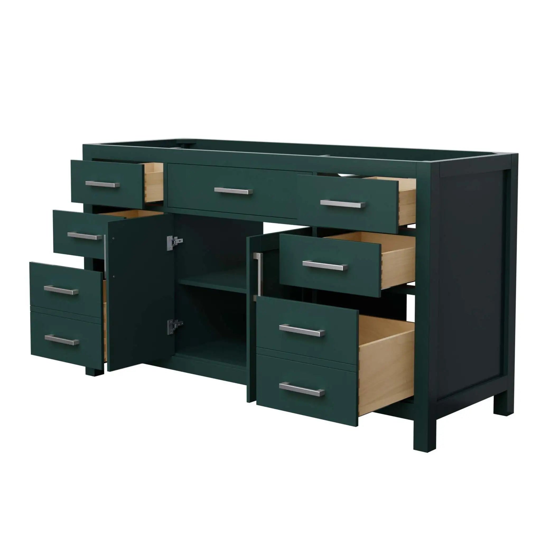 60" Beckett Single Bathroom Vanity in Green with Brushed Nickel Trim by Wyndham