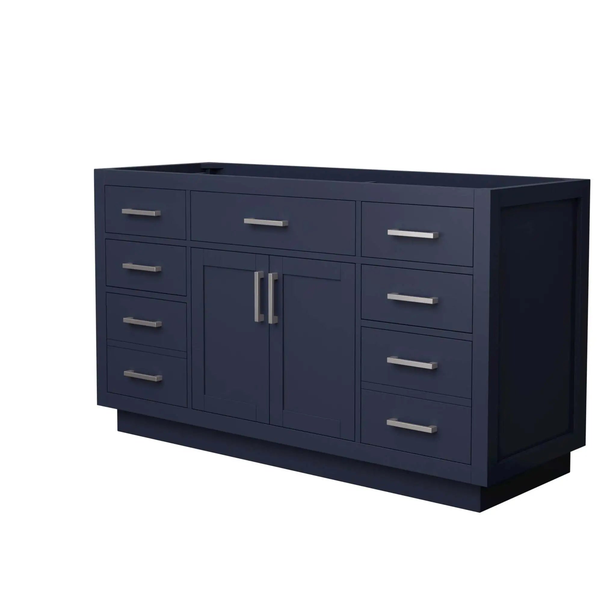 60" Beckett TK Beckett Single Bathroom Vanity with Toe Kick in Dark Blue with Brushed Nickel Trim by Wyndham