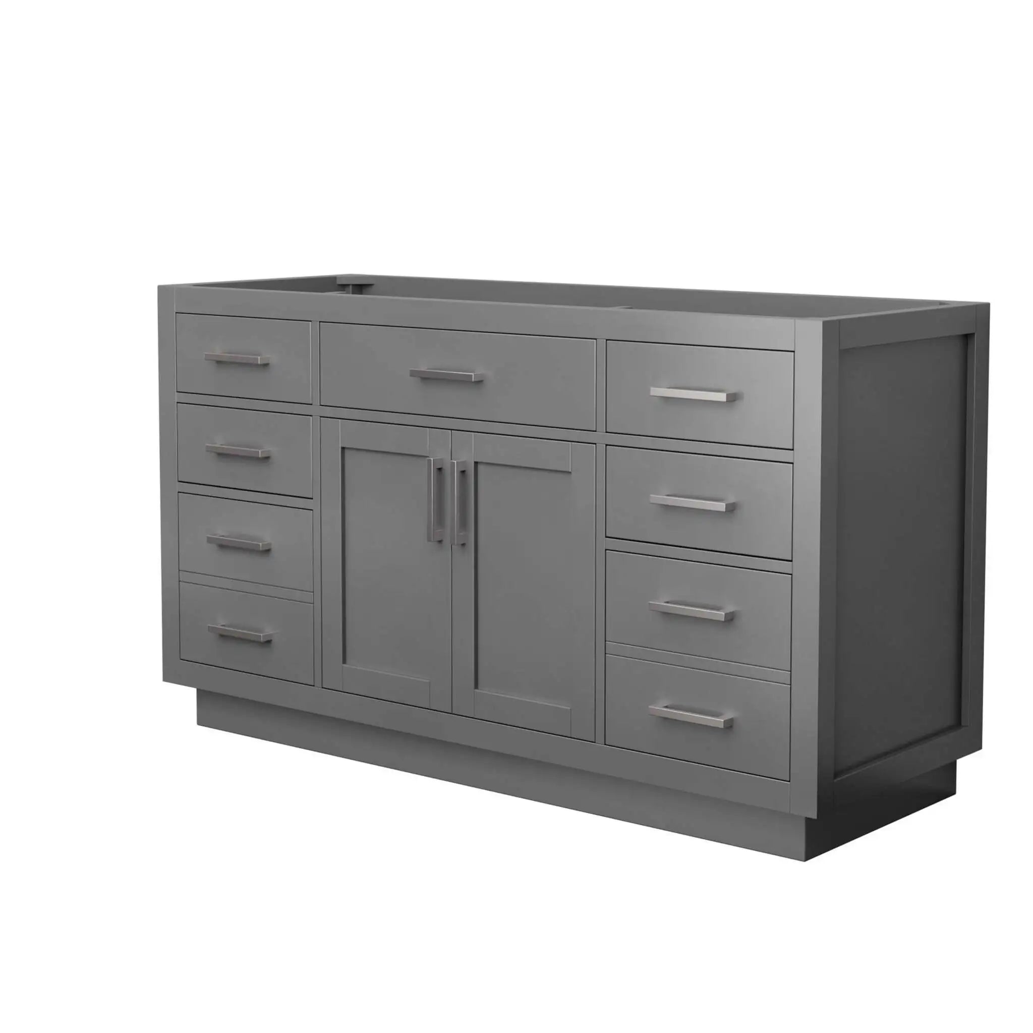 60" Beckett TK Beckett Single Bathroom Vanity with Toe Kick in Dark Gray with Brushed Nickel Trim by Wyndham