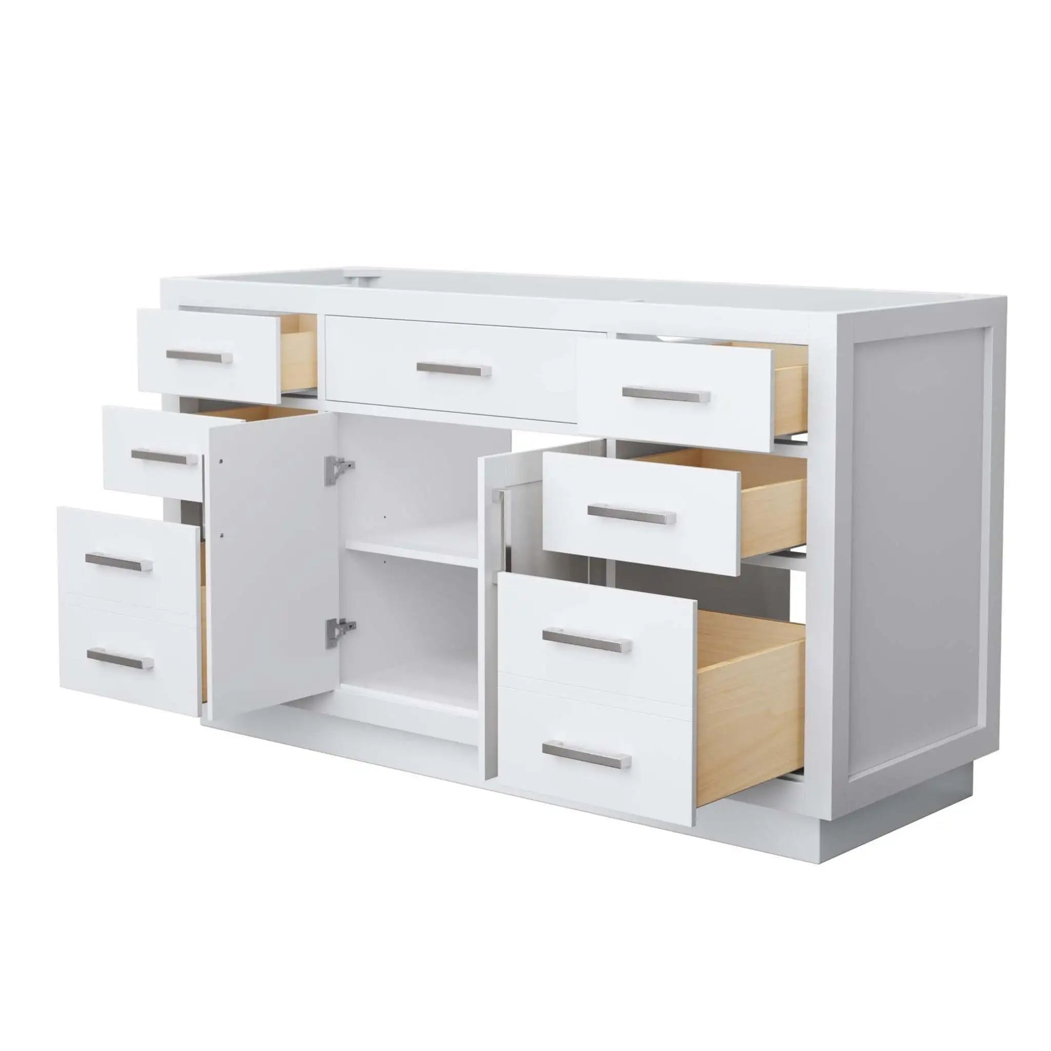 60" Beckett TK Beckett Single Bathroom Vanity with Toe Kick in White with Brushed Nickel Trim by Wyndham