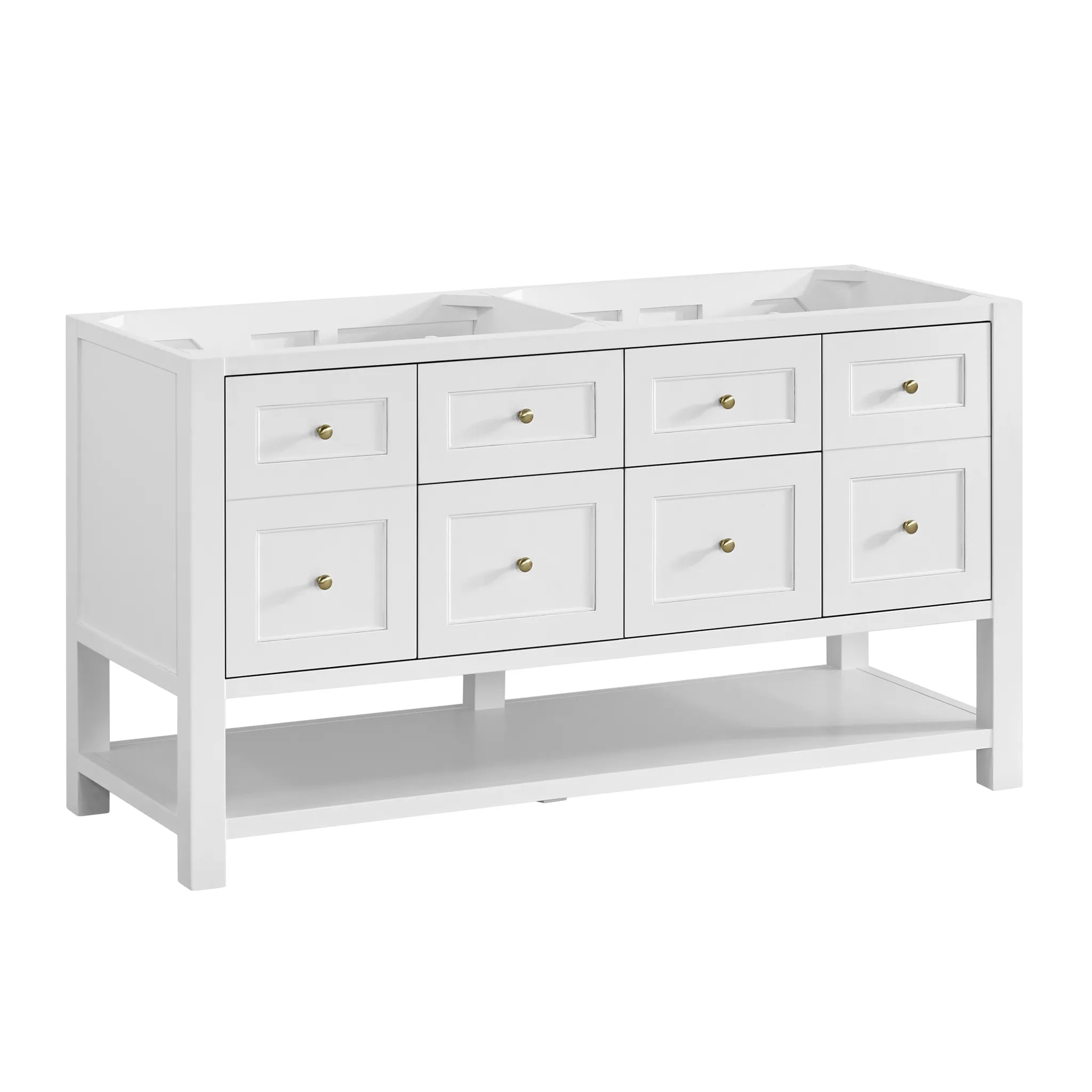 60" Breckenridge Double Vanity in Bright White-Cabinet Only-Not Available image