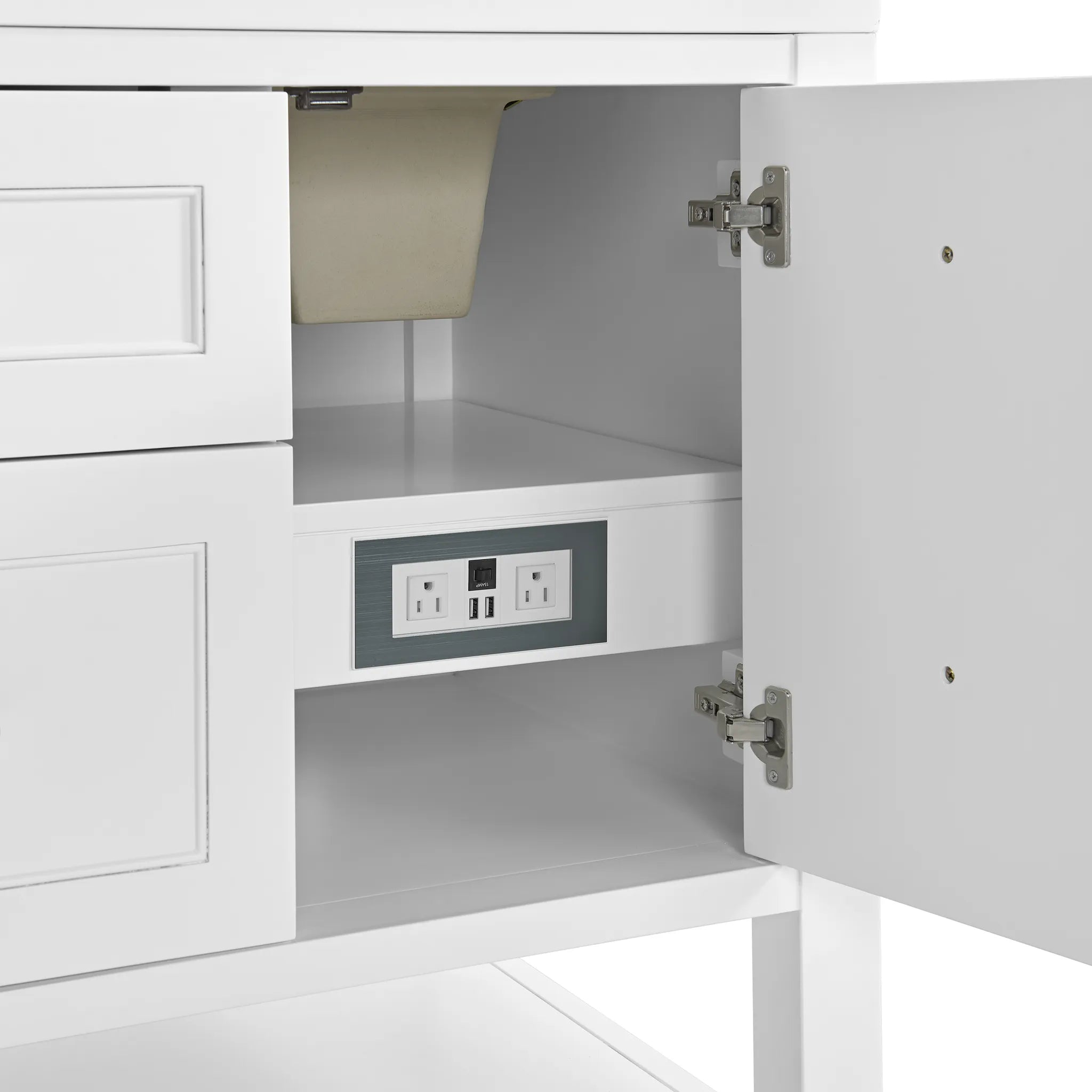 60" Breckenridge Double Vanity in Bright White-Lime Delight Silestone-8" Widespread image 10