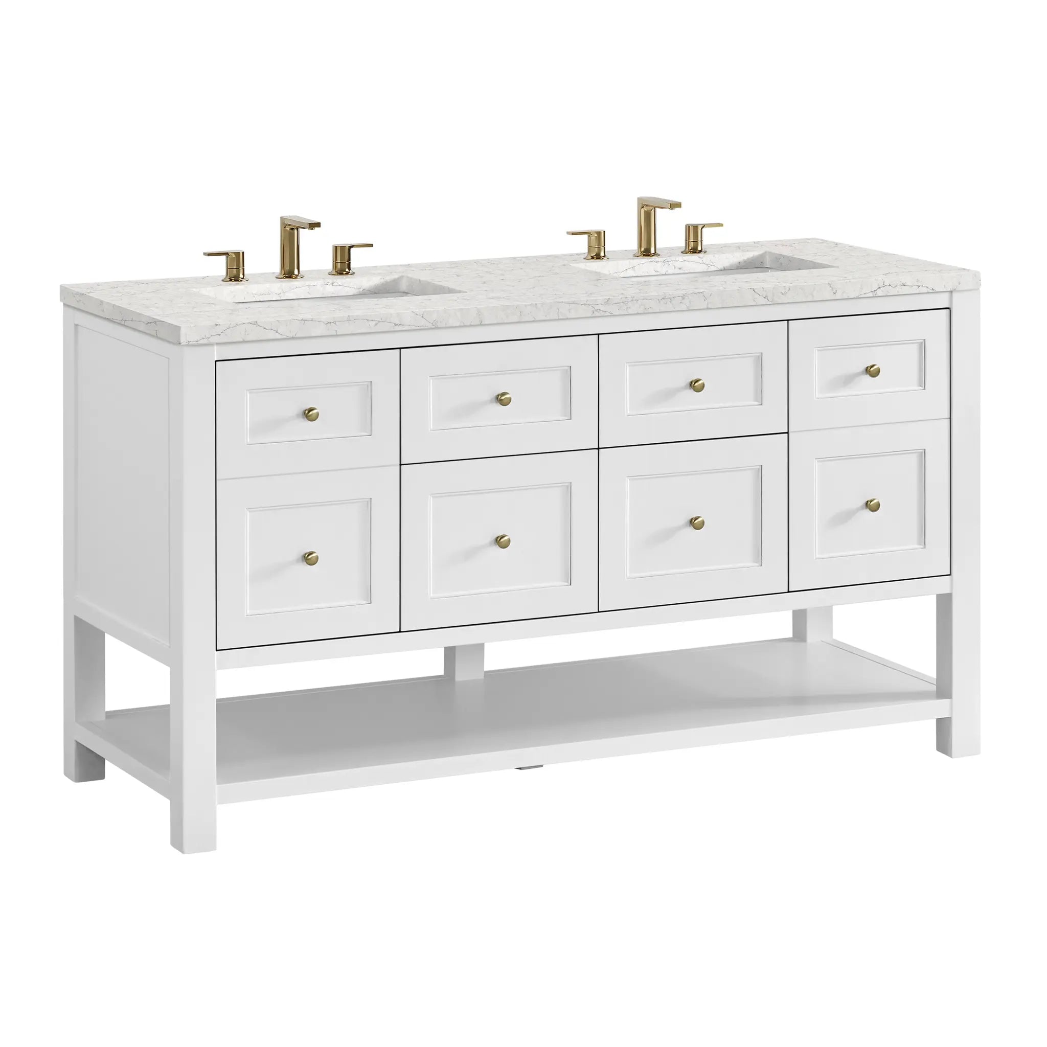 60 Breckenridge Double Vanity In Bright White Standard Eternal Jasmine Pearl Silestone 8 Widespread 10