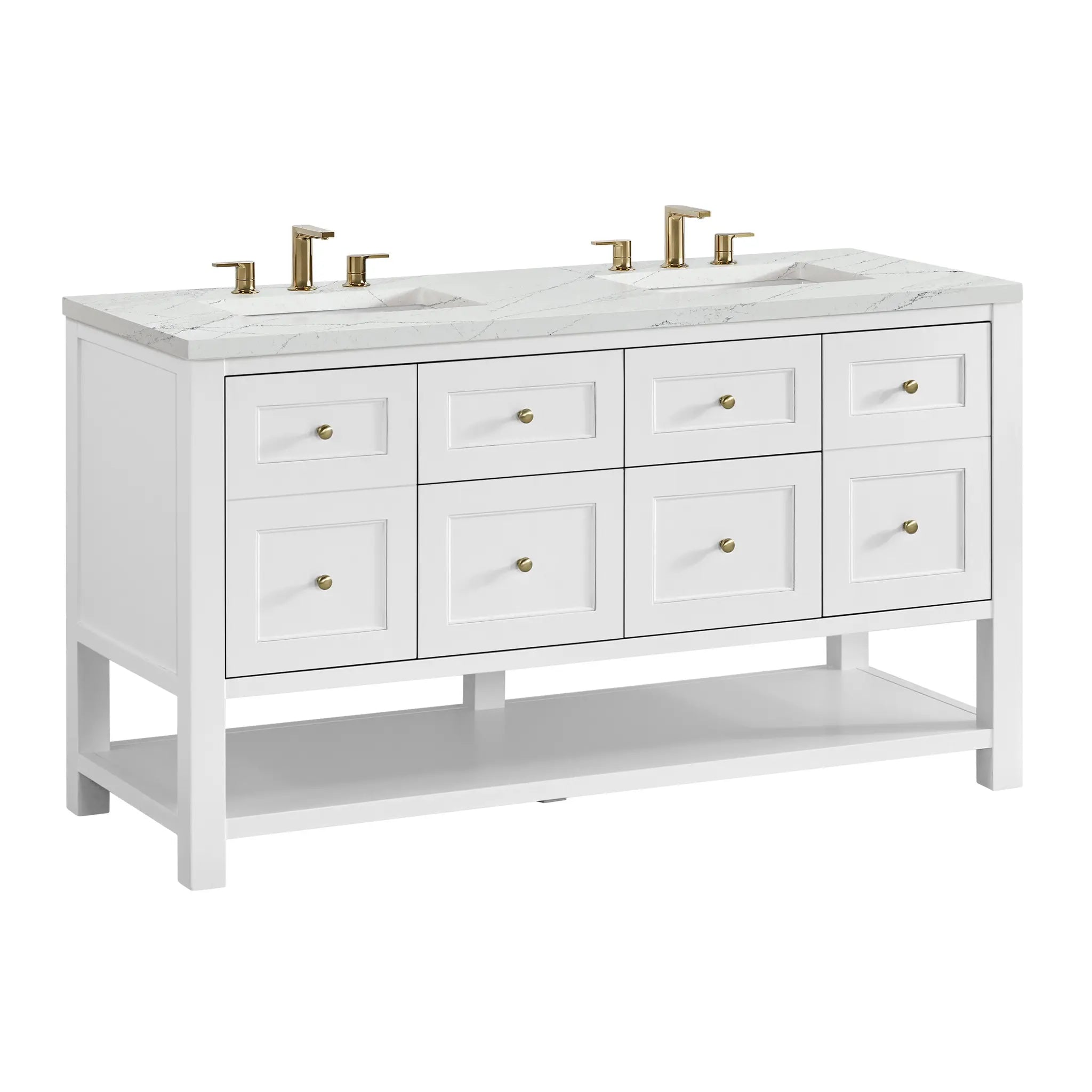 60 Breckenridge Double Vanity In Bright White Standard Ethereal Noctis 8 Widespread 10