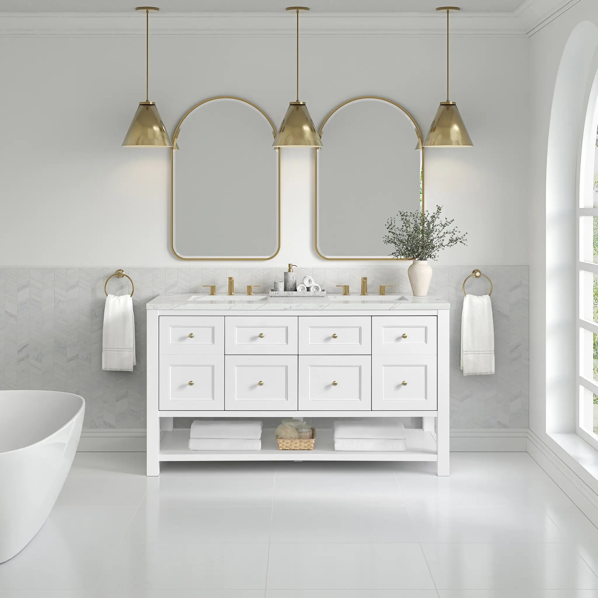 60 Breckenridge Double Vanity In Bright White Standard Ethereal Noctis 8 Widespread 3