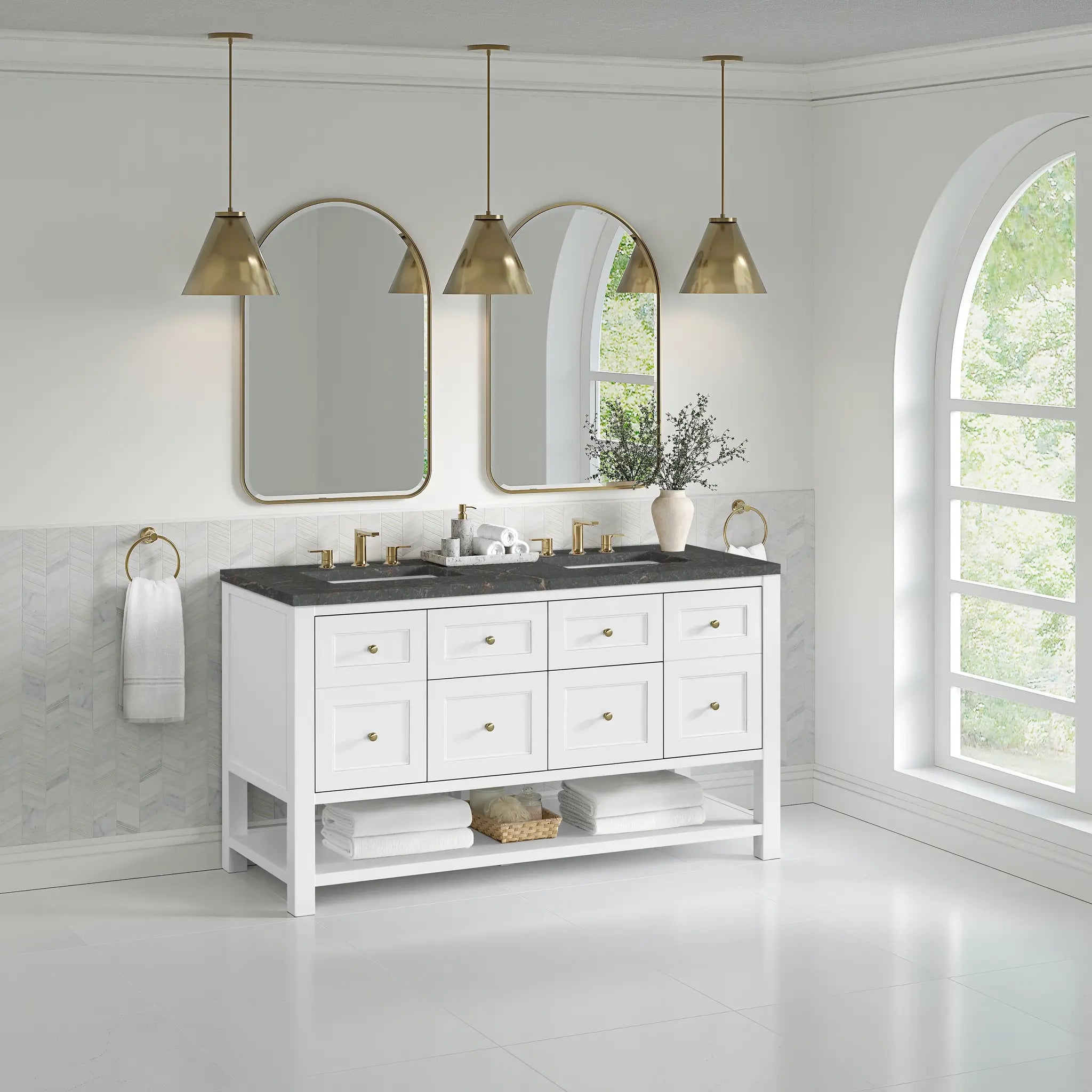 60 Breckenridge Double Vanity In Bright White Standard Parisien Bleu Silestone 8 Widespread 4