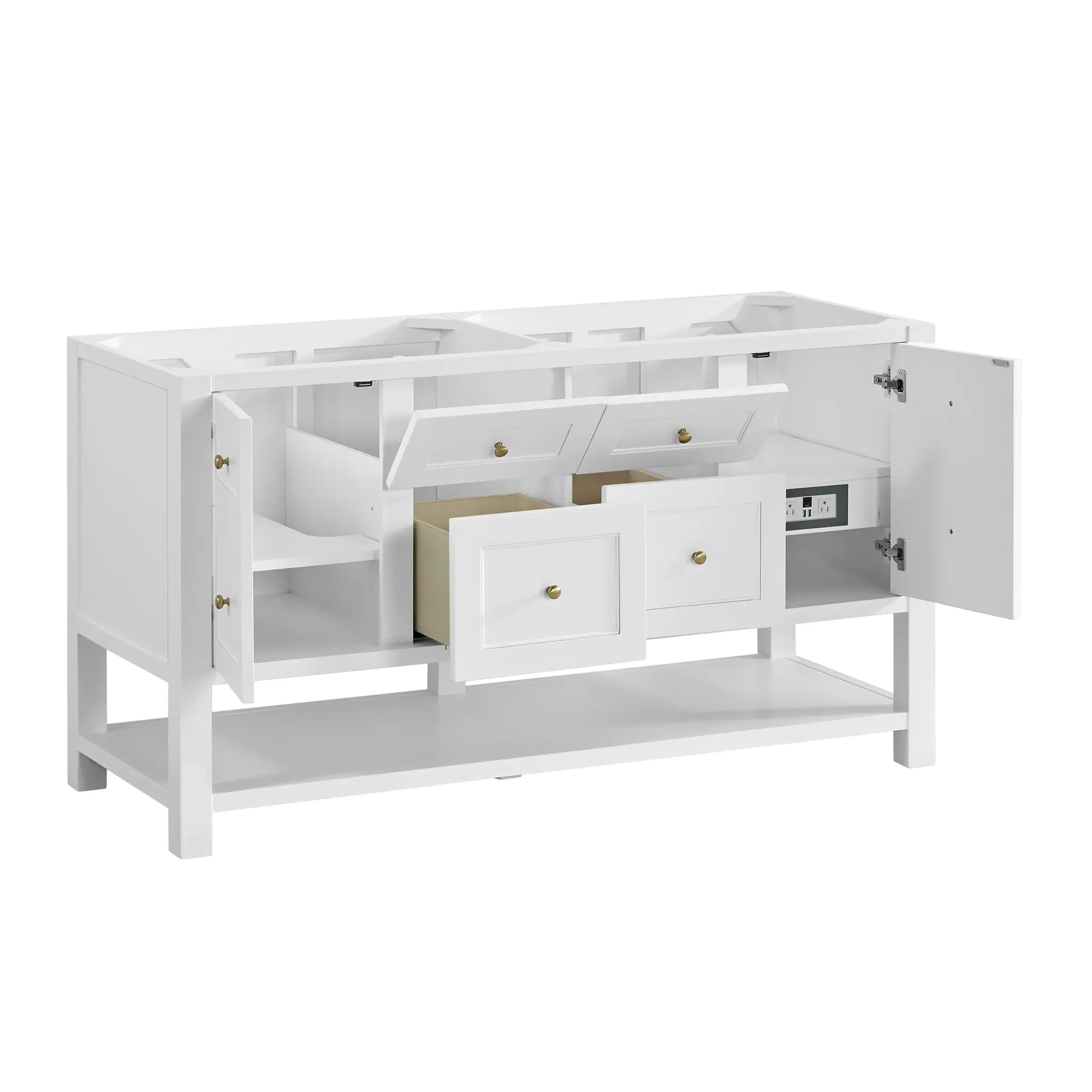 60 Breckenridge Double Vanity In Bright White Standard Parisien Bleu Silestone 8 Widespread 8