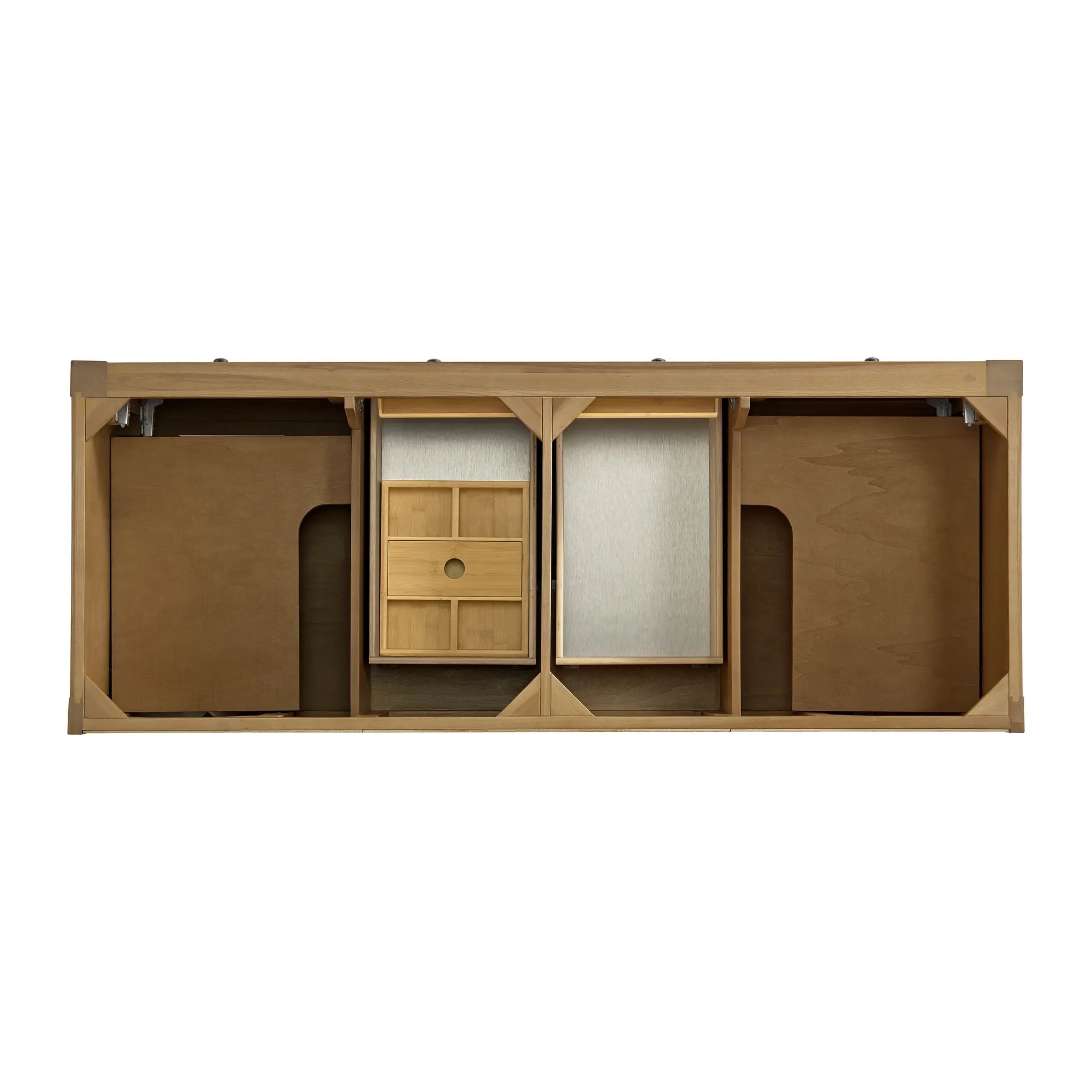 60 Breckenridge Double Vanity In Light Natural Oak Standard Cabinet Only No Top 2
