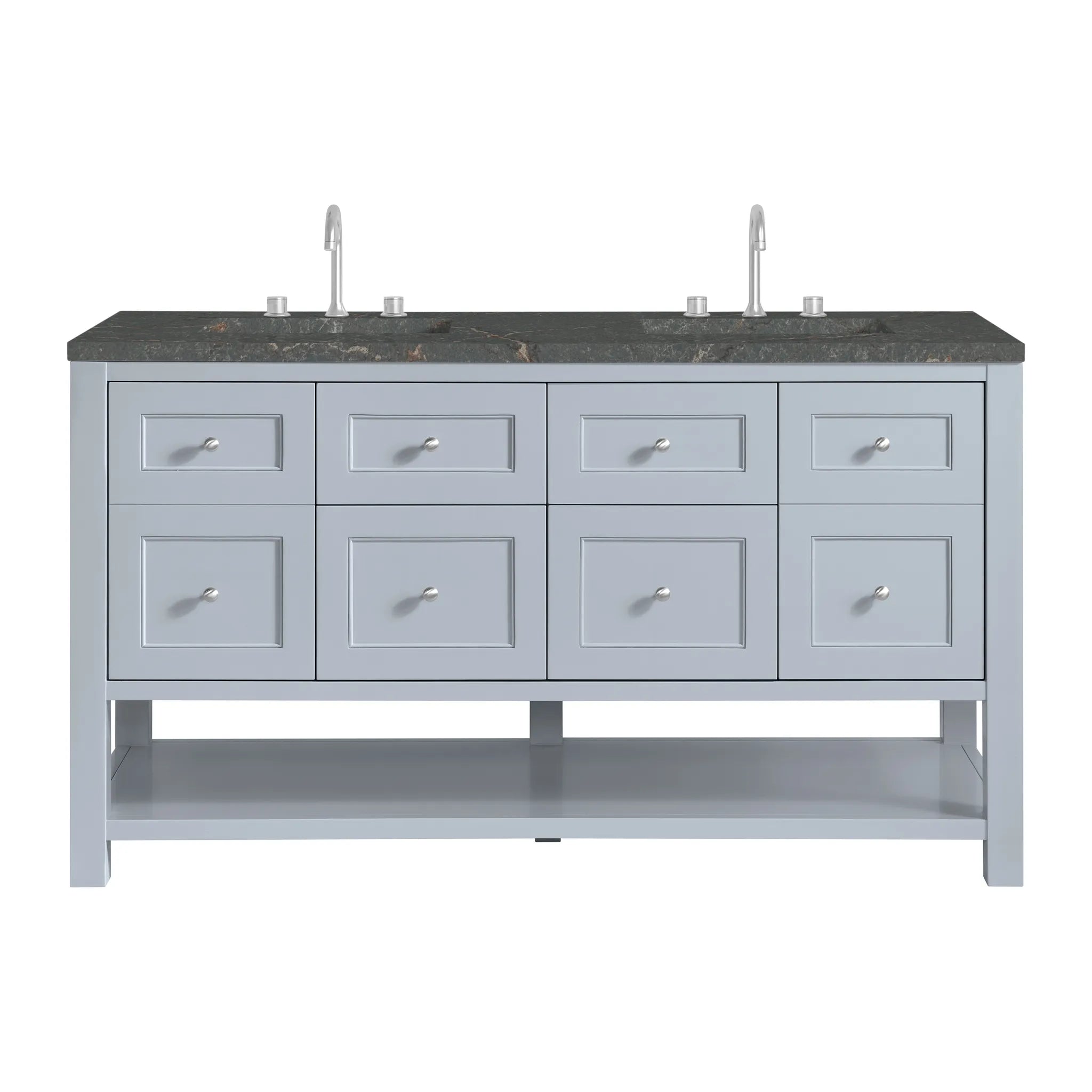 60" Breckenridge Double Vanity in Serenity Blue-Parisien Bleu Silestone-8" Widespread image