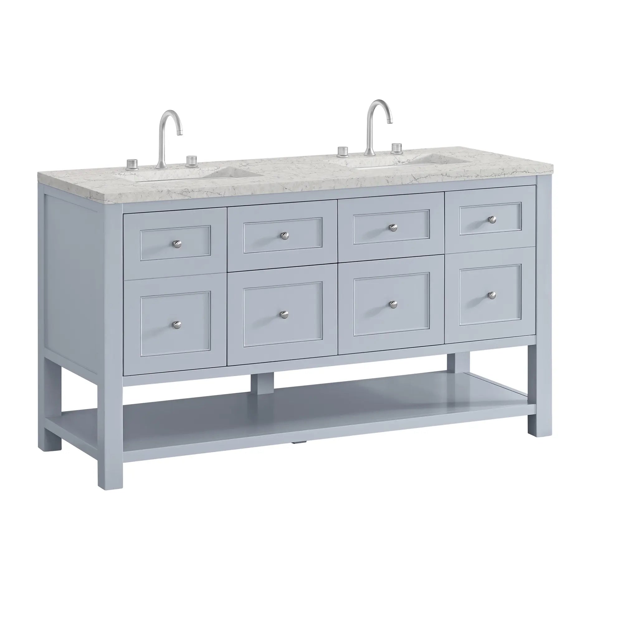 60 Breckenridge Double Vanity In Serenity Blue Standard Eternal Jasmine Pearl Silestone 8 Widespread 10