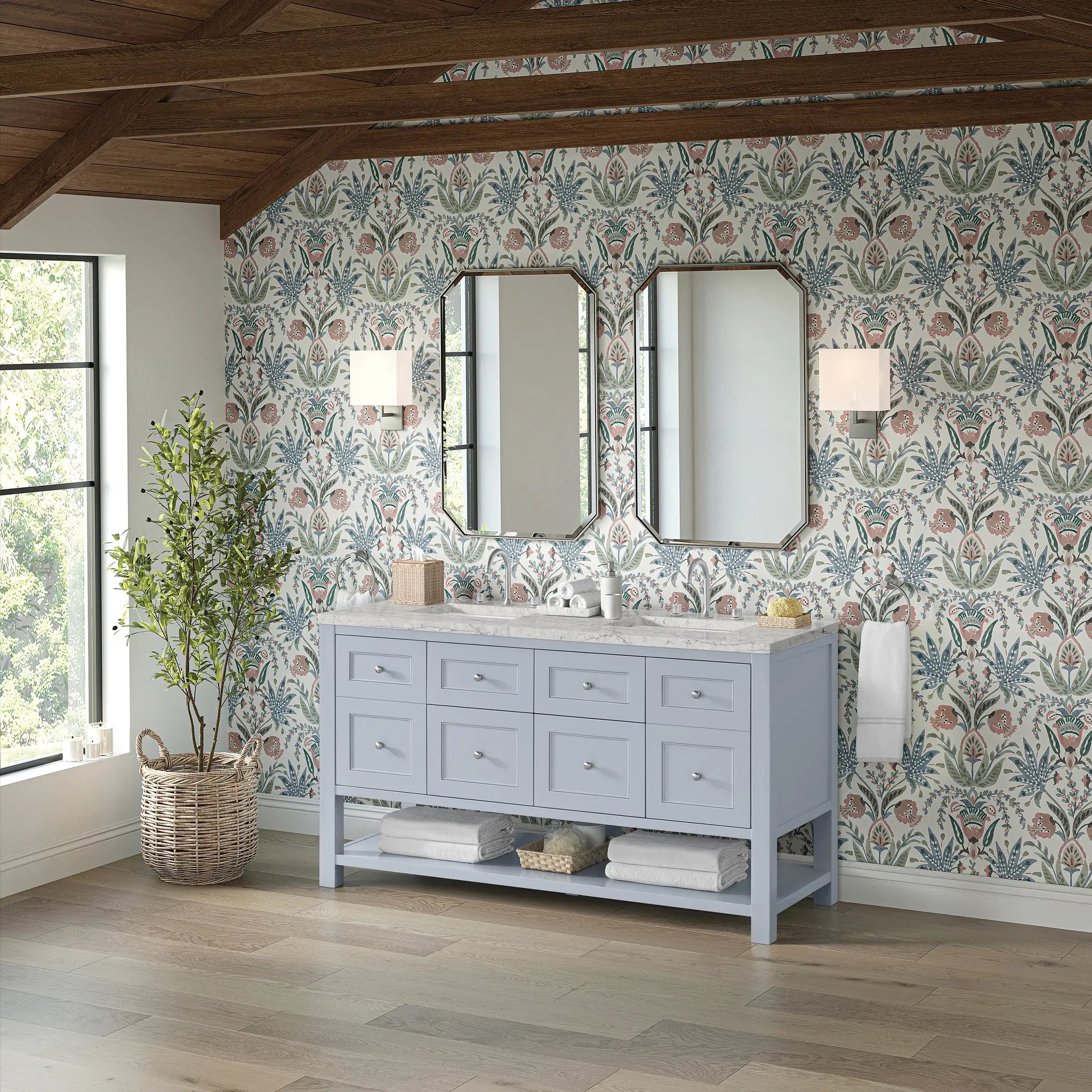 60 Breckenridge Double Vanity In Serenity Blue Standard Eternal Jasmine Pearl Silestone 8 Widespread 4