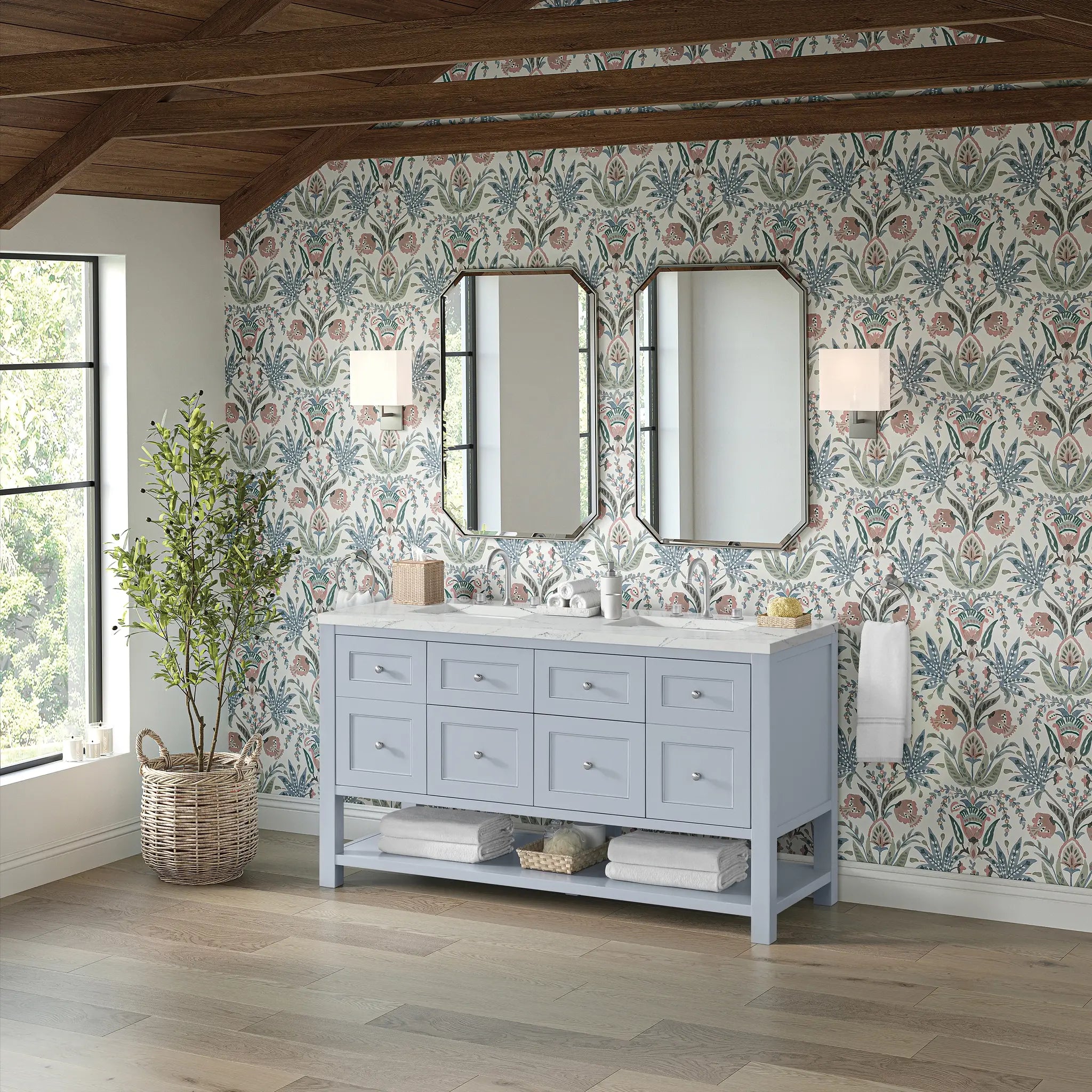 60 Breckenridge Double Vanity In Serenity Blue Standard Ethereal Noctis 8 Widespread 4