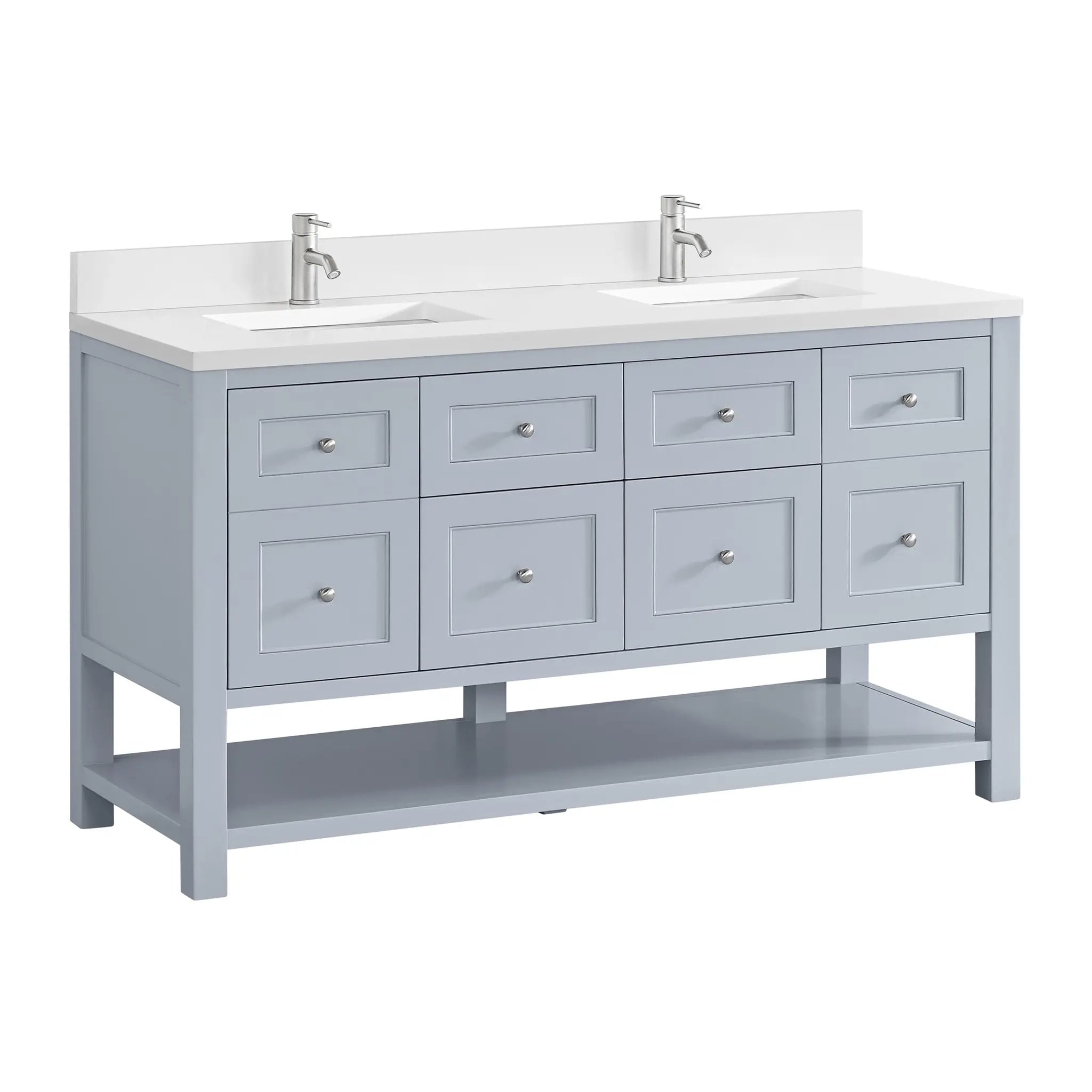 60 Breckenridge Double Vanity In Serenity Blue Standard White Zeus Silestone Backsplash Single Hole 10