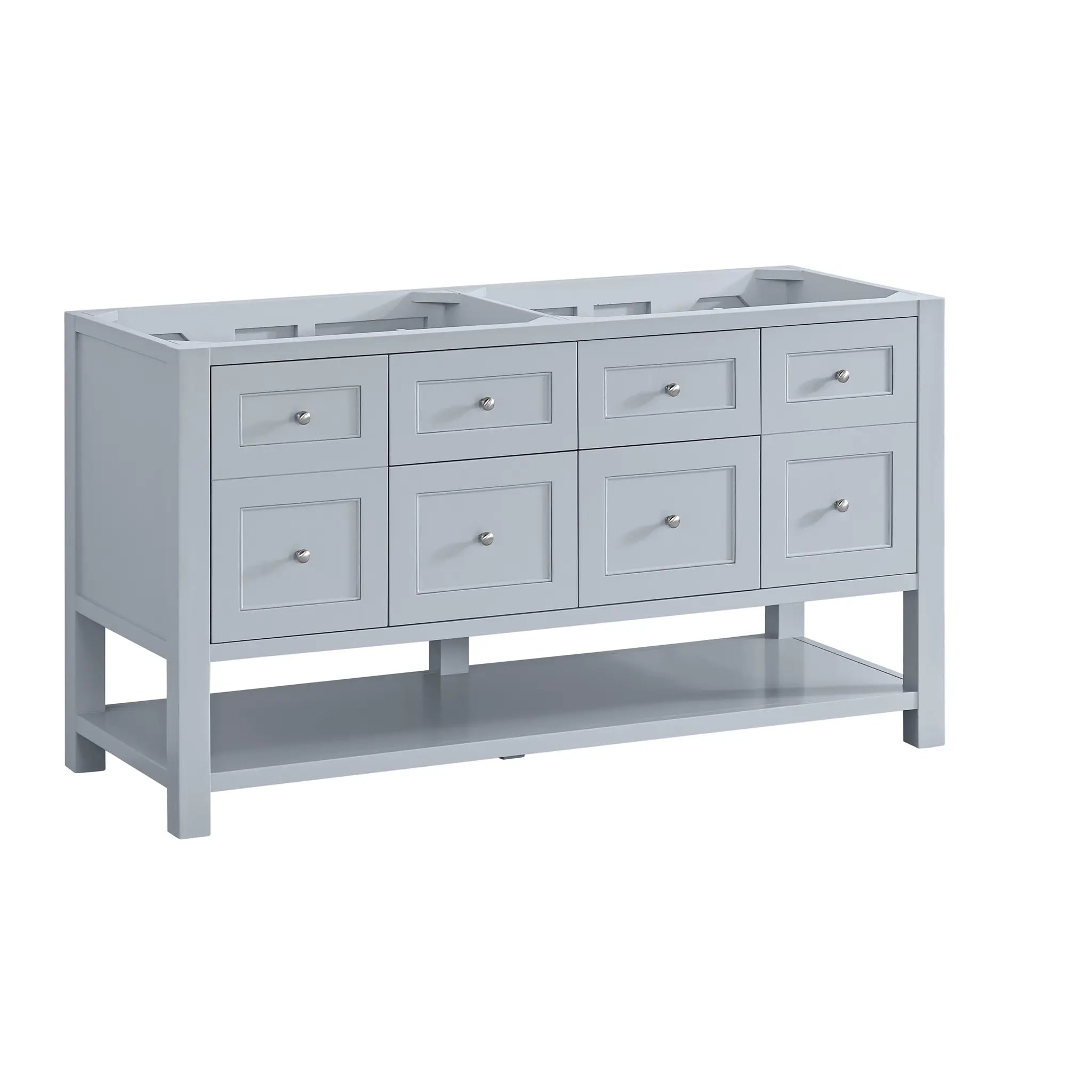 60 Breckenridge Double Vanity In Serenity Blue Standard White Zeus Silestone Backsplash Single Hole 2