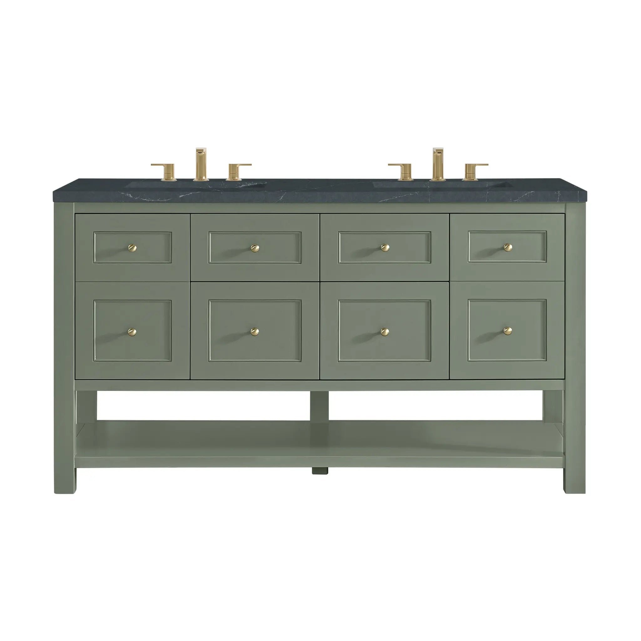 60 Breckenridge Double Vanity In Smokey Celadon Standard Charcoal Soapstone Silestone 8 Widespread 1