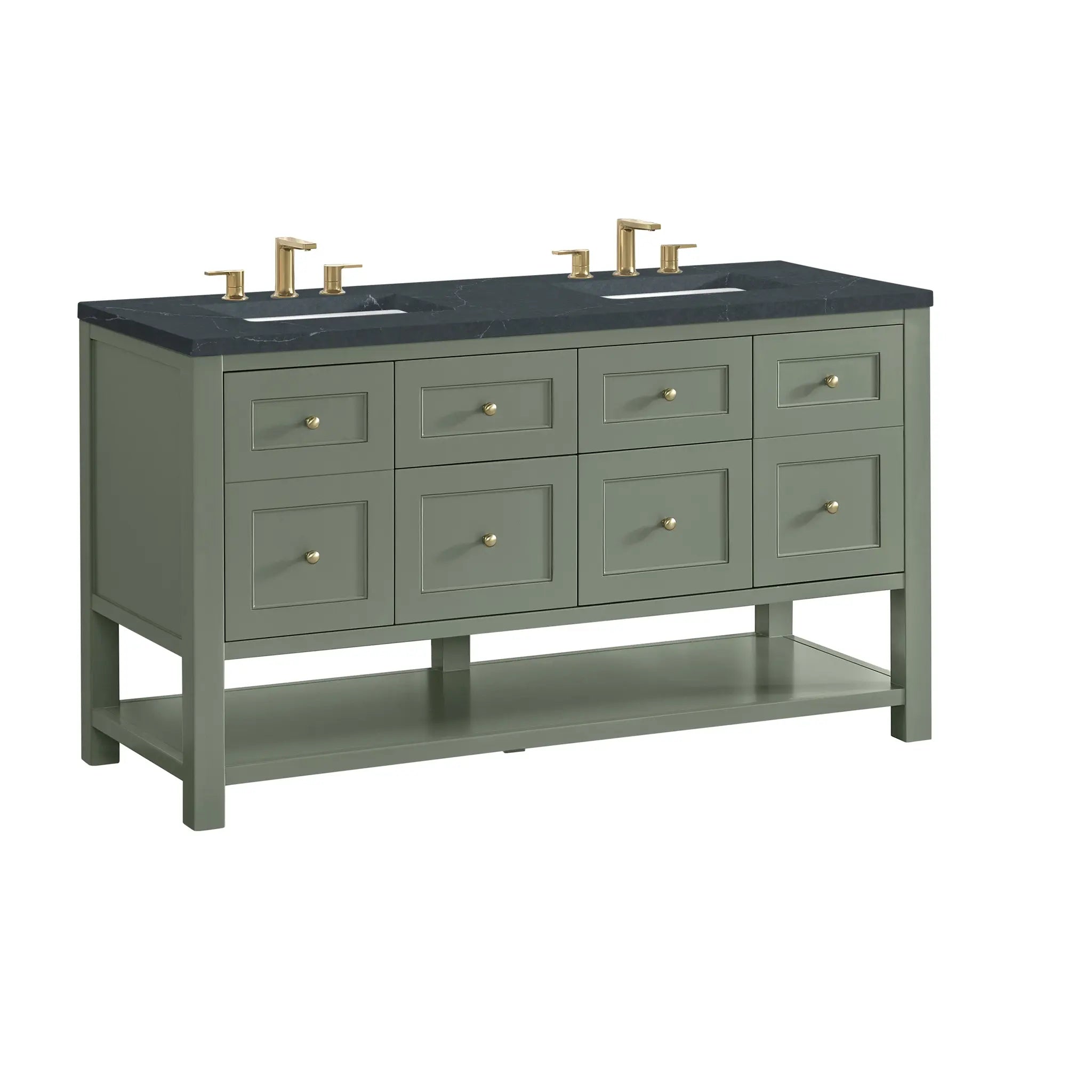 60 Breckenridge Double Vanity In Smokey Celadon Standard Charcoal Soapstone Silestone 8 Widespread 10