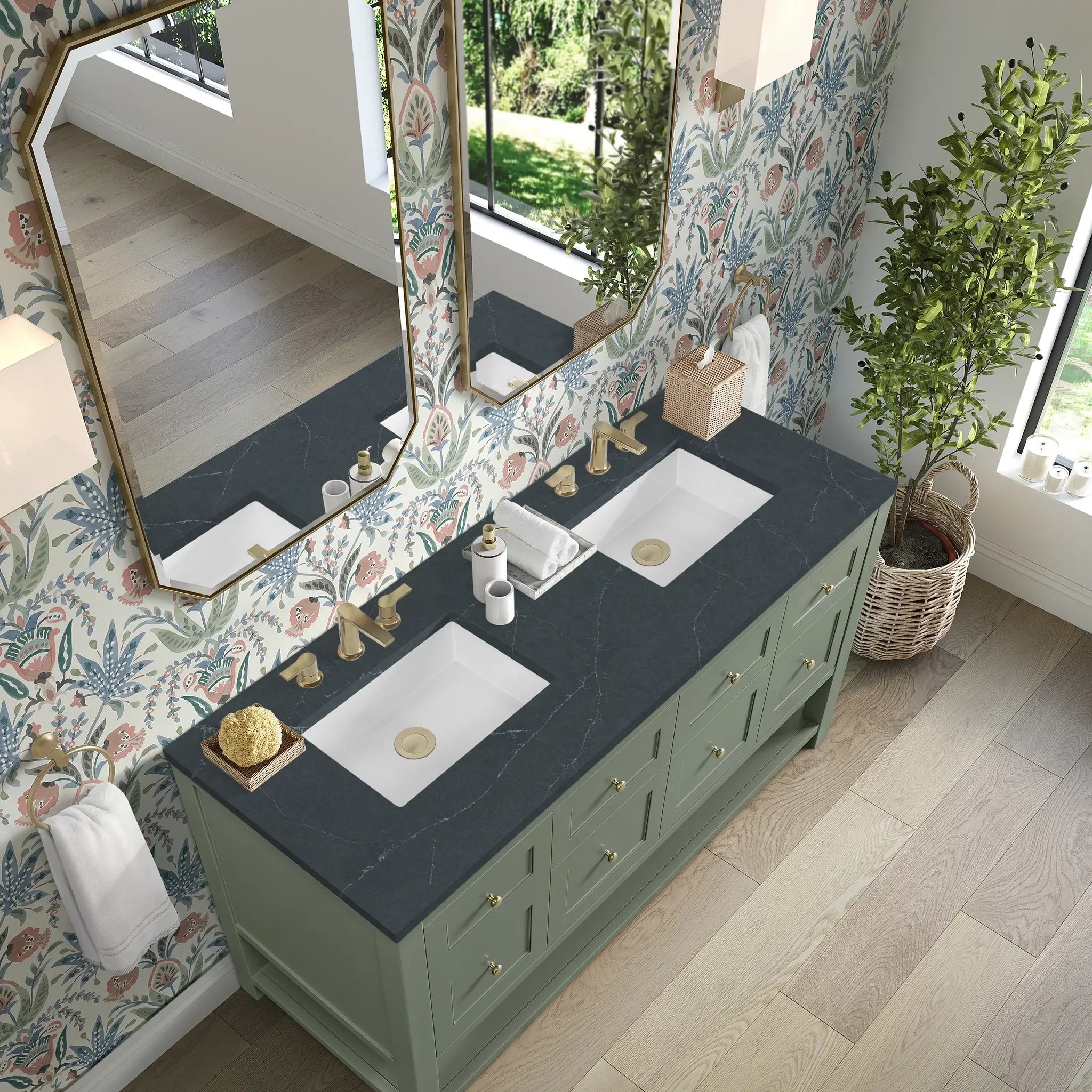 60 Breckenridge Double Vanity In Smokey Celadon Standard Charcoal Soapstone Silestone 8 Widespread 7