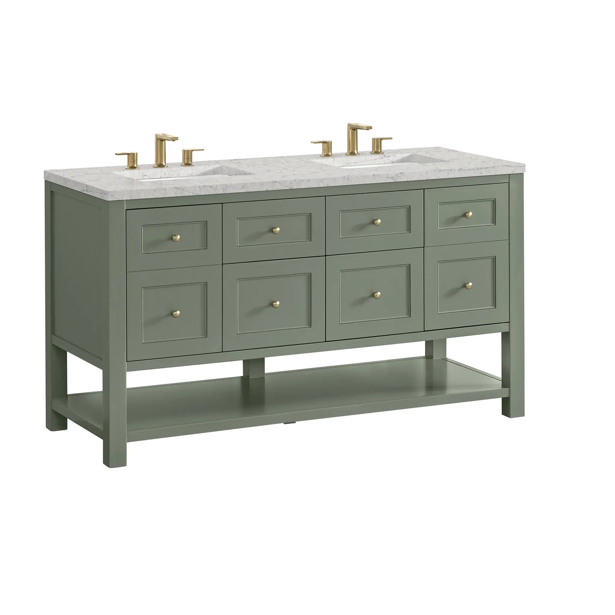 60 Breckenridge Double Vanity In Smokey Celadon Standard Eternal Jasmine Pearl Silestone 8 Widespread 10